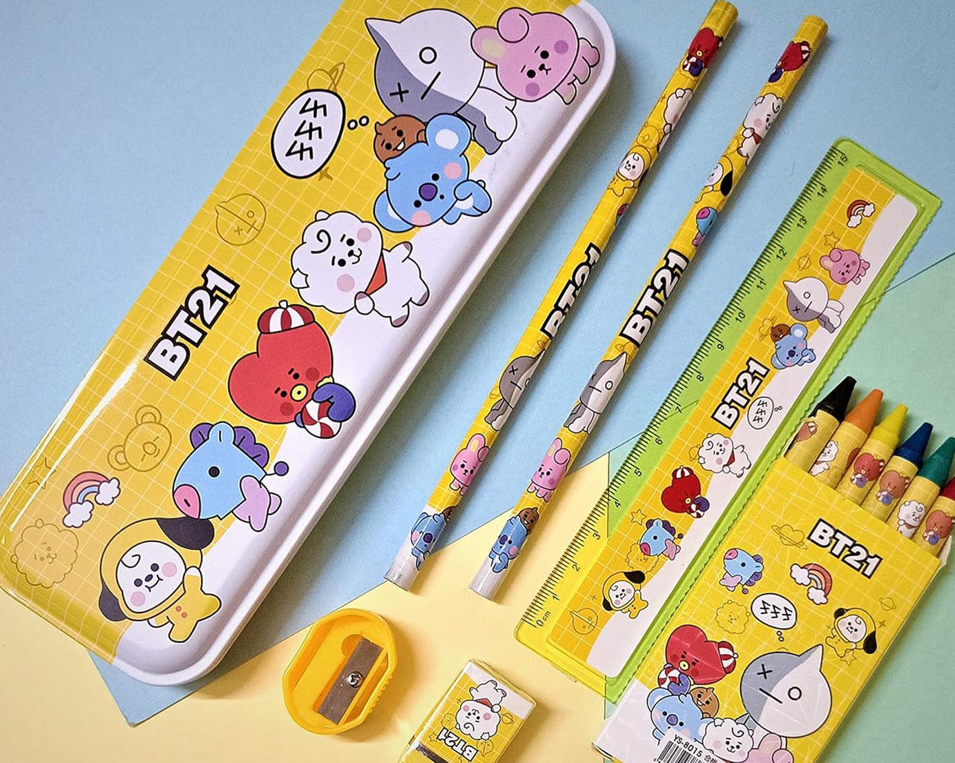 Stationery Kit for Kids - Stationery Set, Includes Metal Pencil Box, Sharpener, Pencil and Eraser Set, School Supply Set, Birthday Return Gift for Kids, Boys, Girls (12 pc Set)