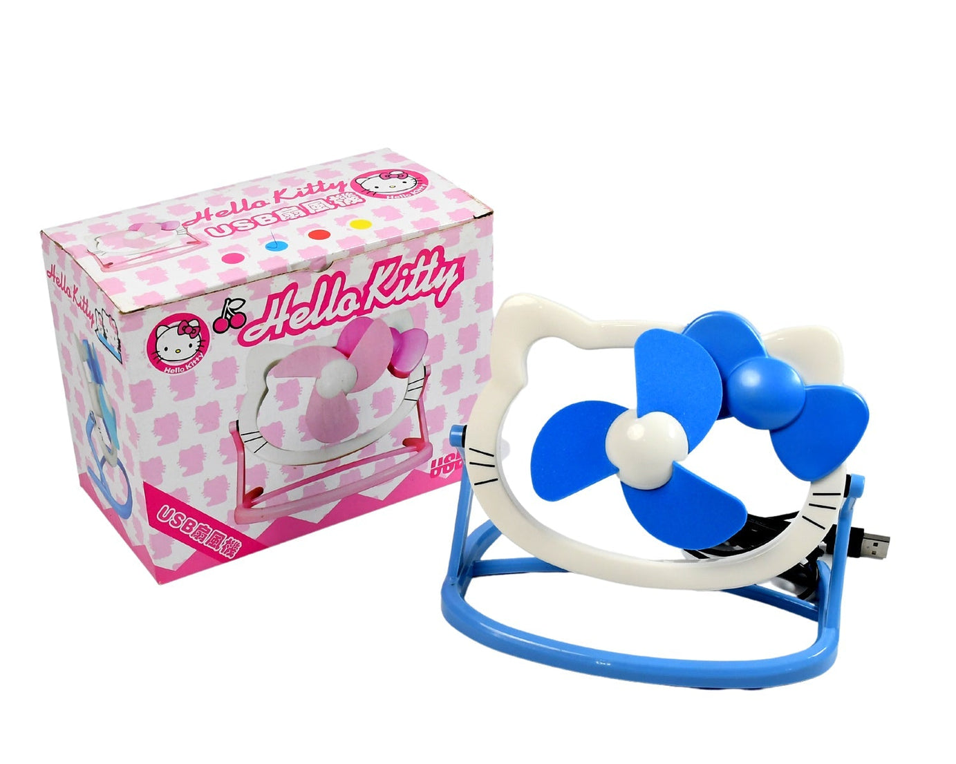 HELLO KITTY CARTOON FAN CUTE BRIGHT COLOR DESKTOP OFFICE USB MINI FAN PERSONAL DESKTOP FAN (Battery Not Include)