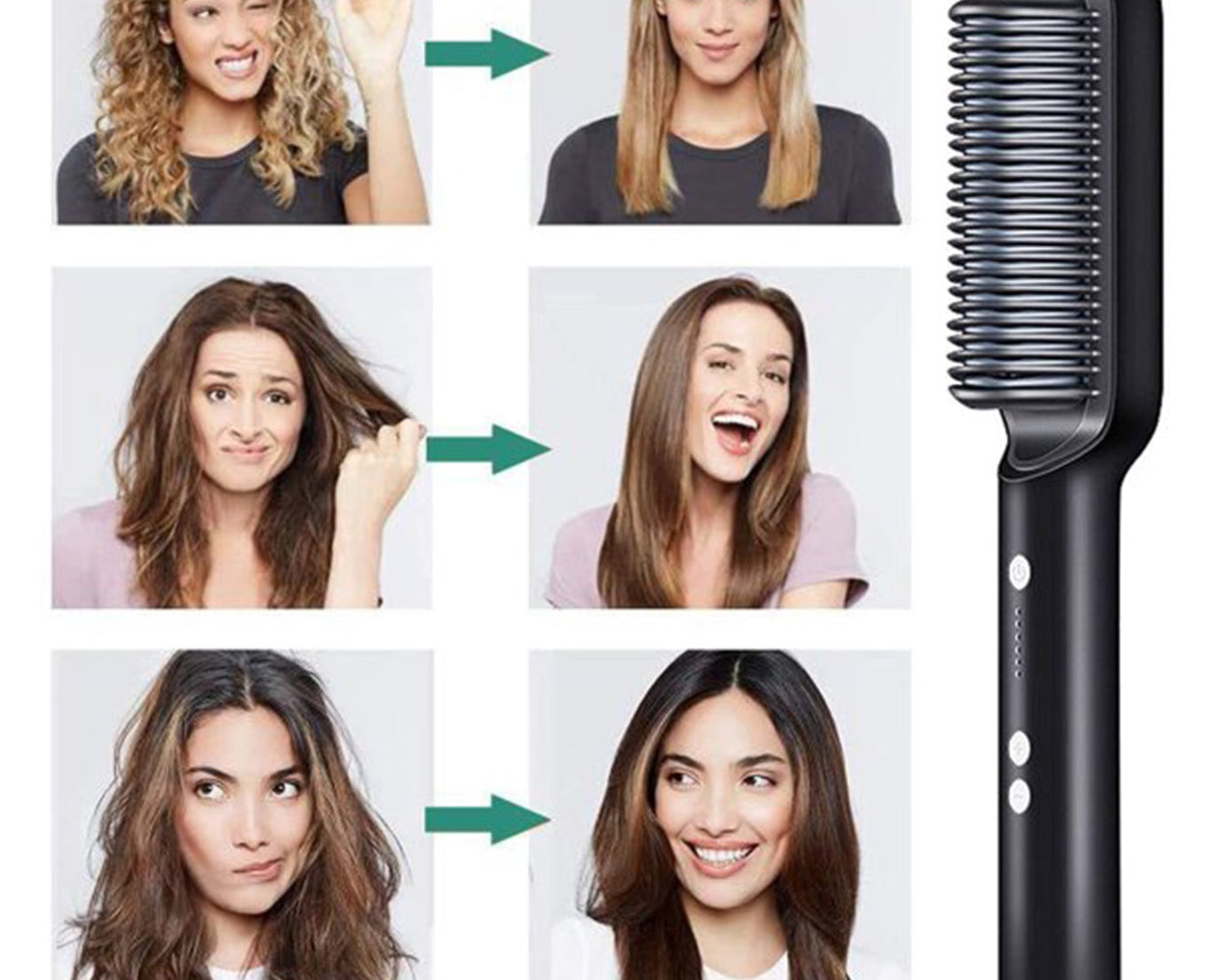 Hair straightener with ceramic plates