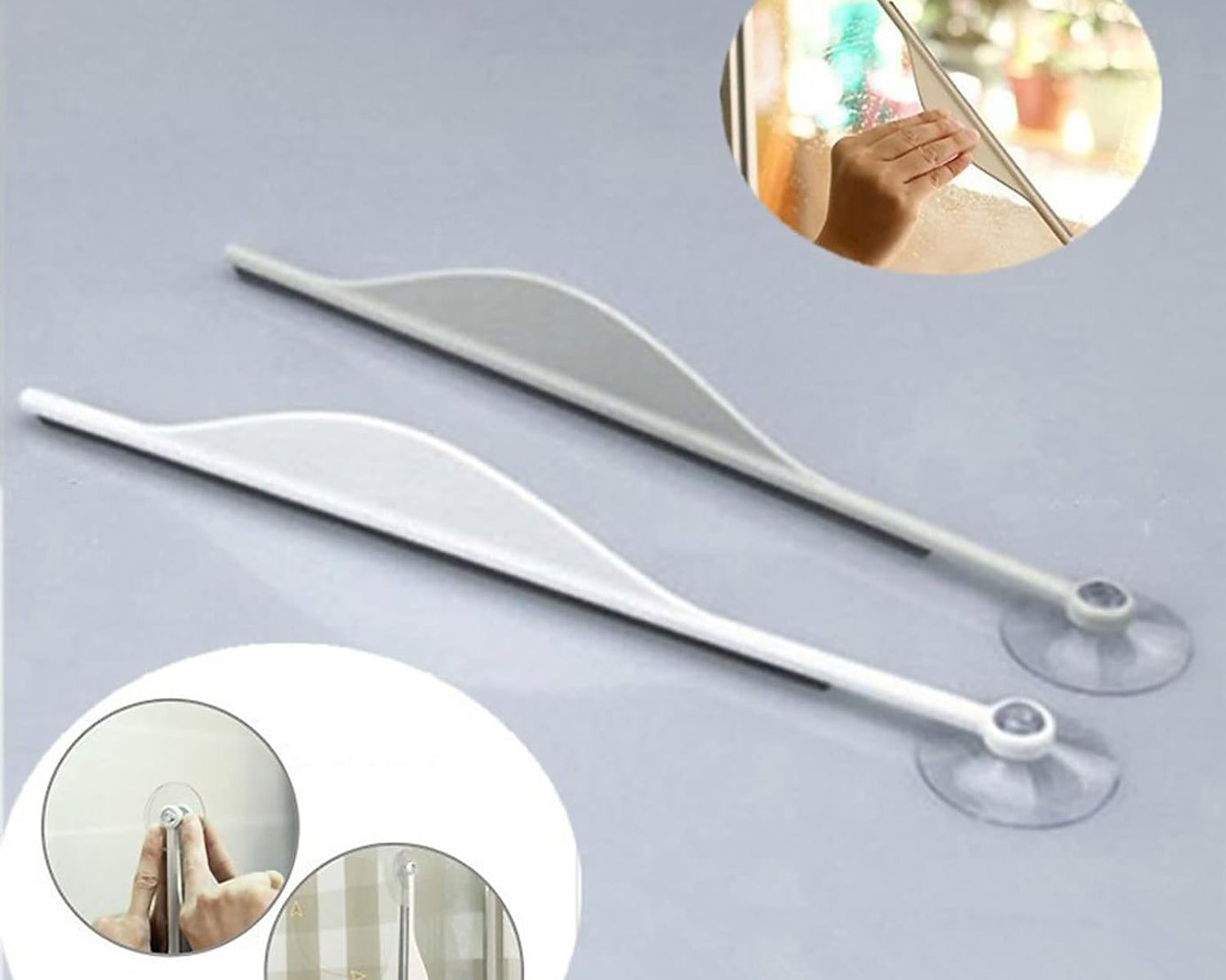 Shower Glass Squeegee Creative Bathroom Flat Mirror Window Glass Wiper Cleaner Bathroom Steam Wiper Cleaner Squeegee