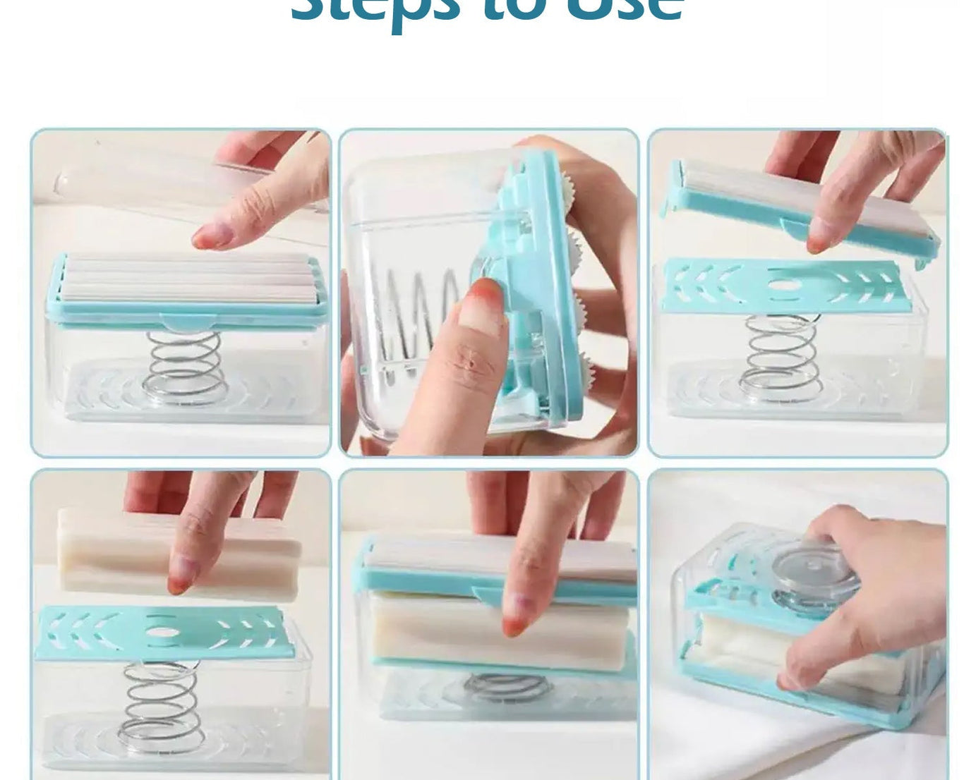 Portable soap dish with dispenser, roller, and drainage features
