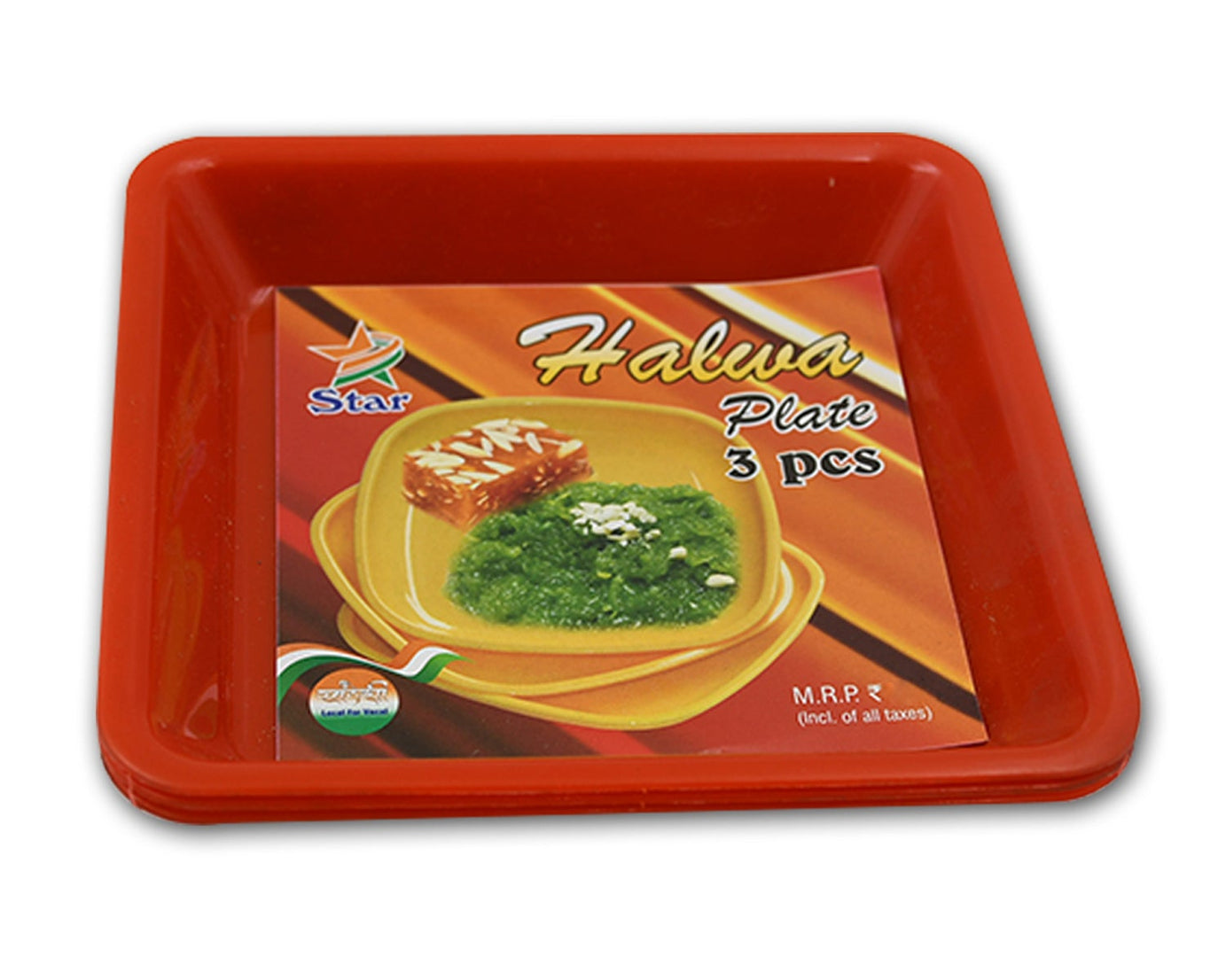 Square Plastic Halwa Dinner Plate Snacks / Breakfast, Restaurant Serving Trays Home School Coffee Hotel Kitchen Office (3 Pcs Set)