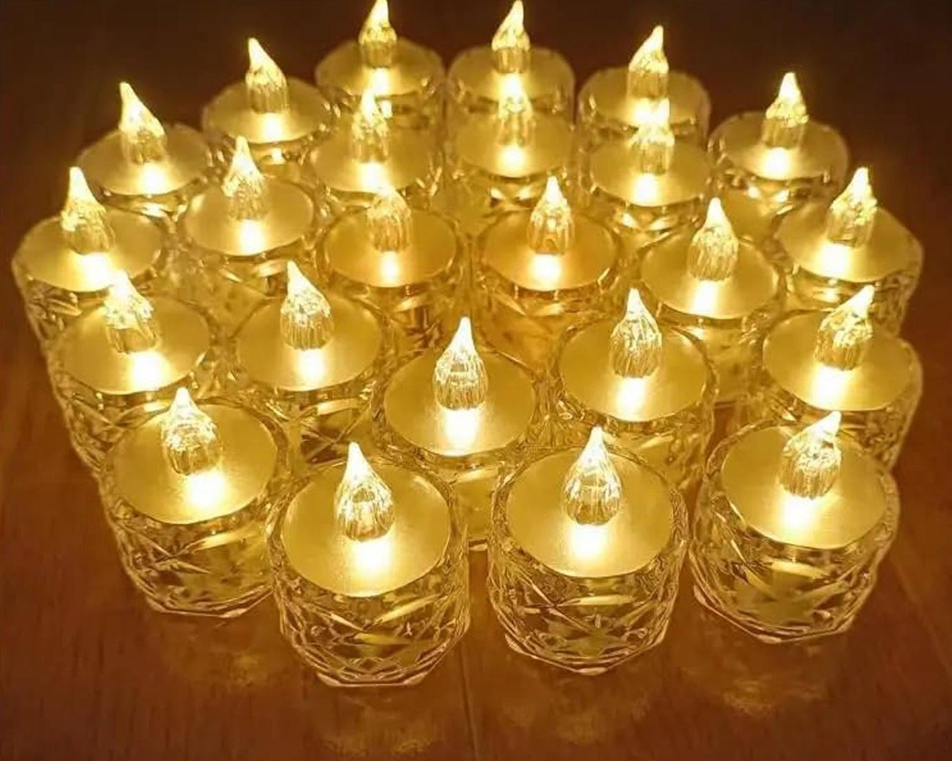 12 Pcs Flameless and Smokeless Decorative Acrylic Candles Transparent Led Tea Light Candle for Gifting, House, Diwali, Christmas, Festival, Events Decor Candles