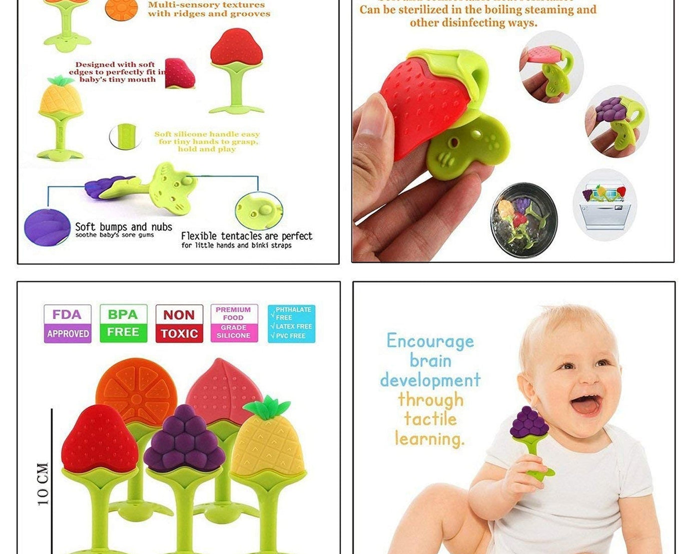 Baby teether in fruit shape