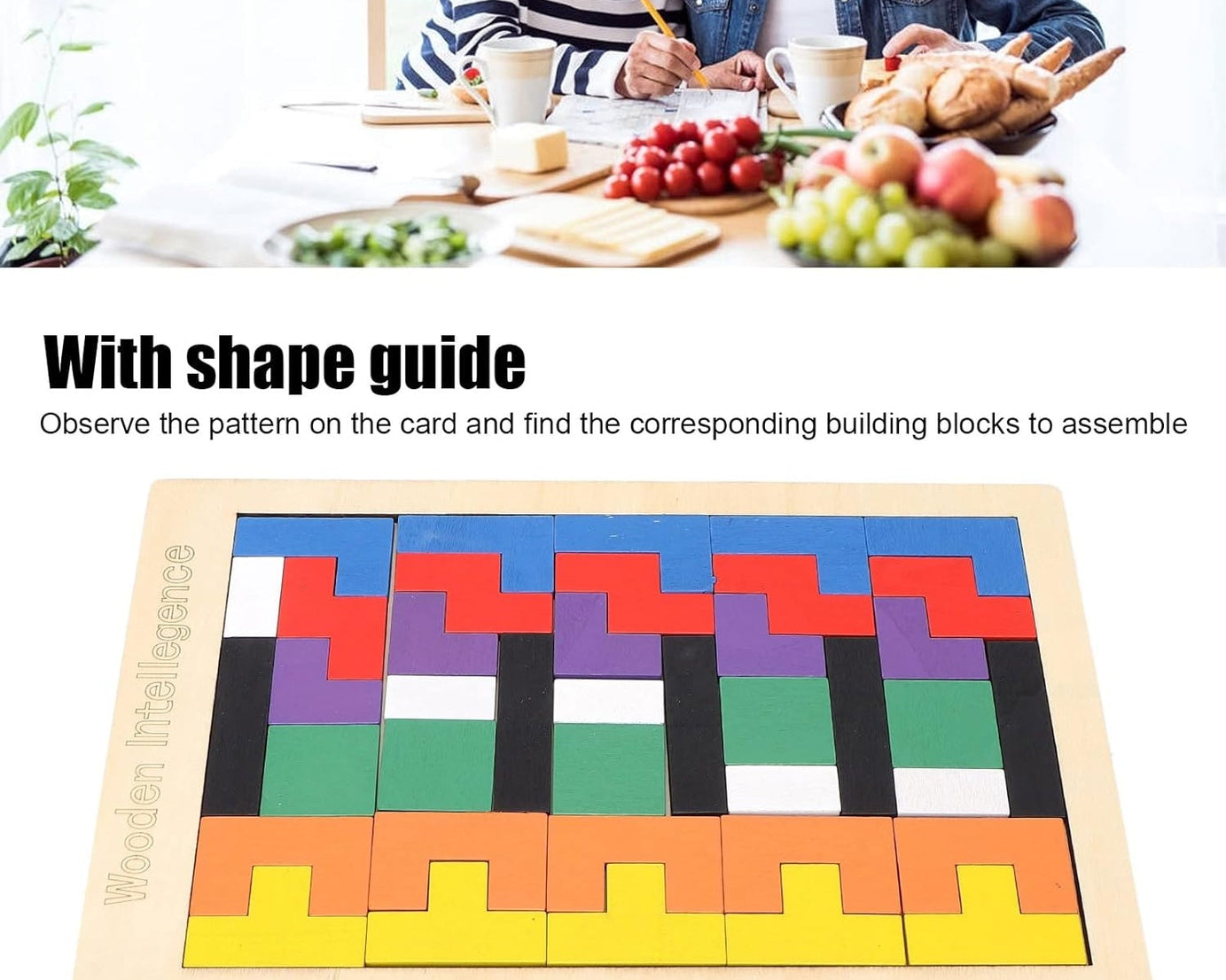 4296 Wooden Blocks Puzzle Children's Educational Toys, Russian block, Block Puzzle for Early Childhood Education, and Relaxing Brain Toys, Help Prevent