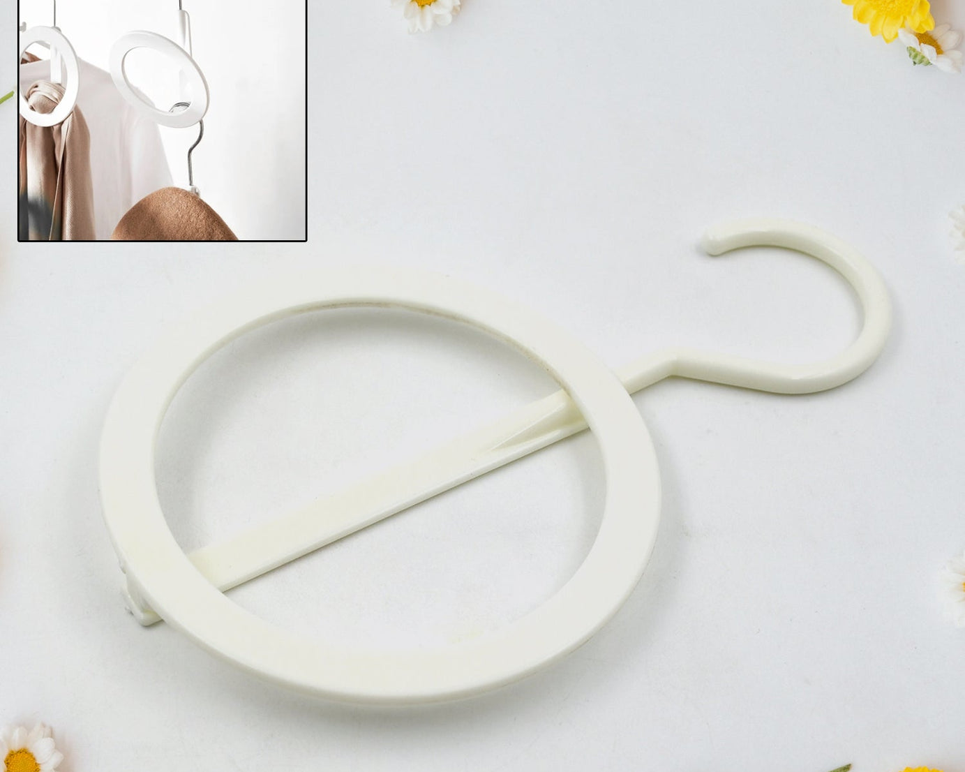 Plastic Circle hanger Hat, Closet, Joint Hanger, Rings Hanger, Hat Storage, Towel, Hanger Hook, Bag Hanger Storage for Wall, Door, Closet, Bathroom (1 Pc)