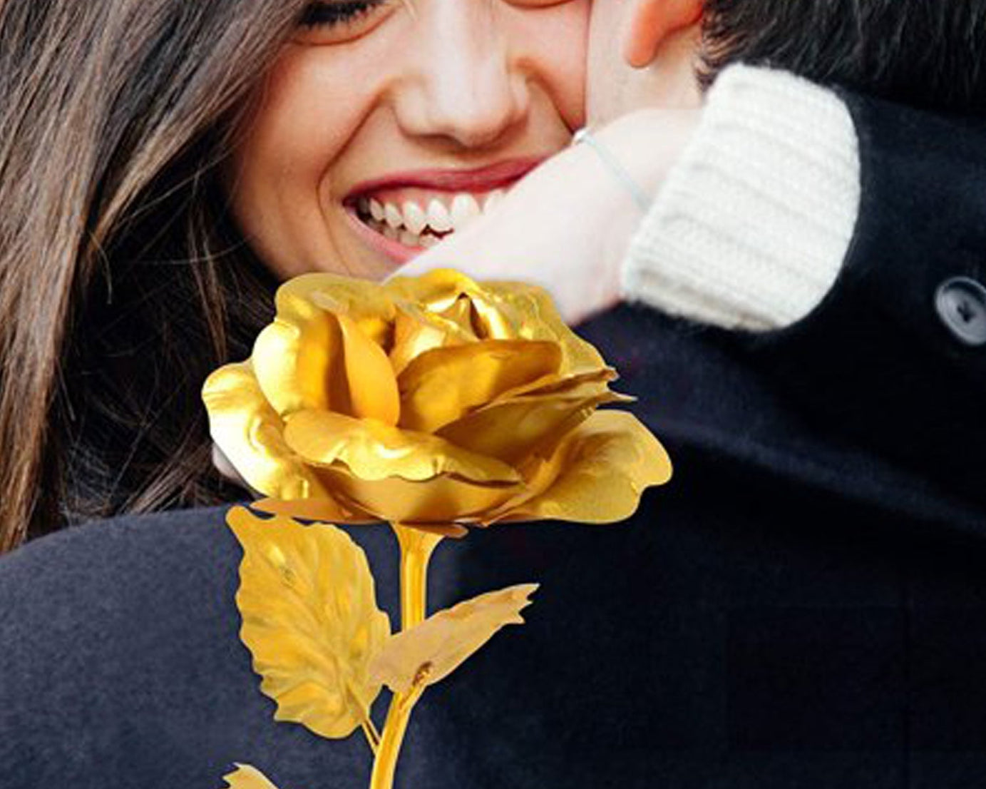 Luxury Decorative Gold Plated Artificial Golden Rose with Premium Box