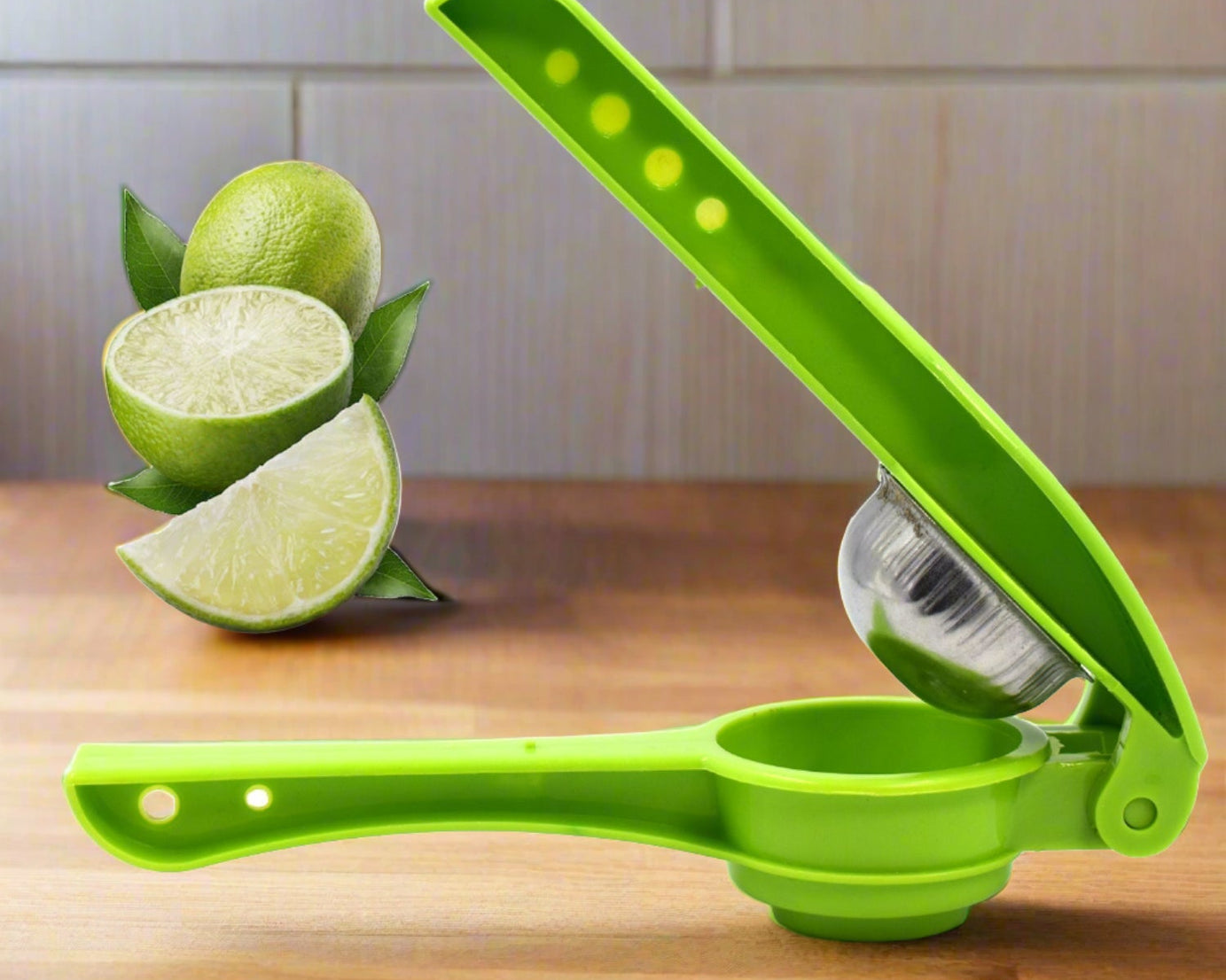 Plastic lemon squeezer with built-in opener
