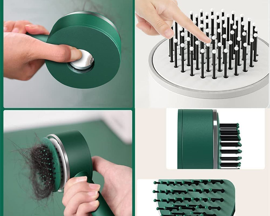 Self-cleaning hair brush