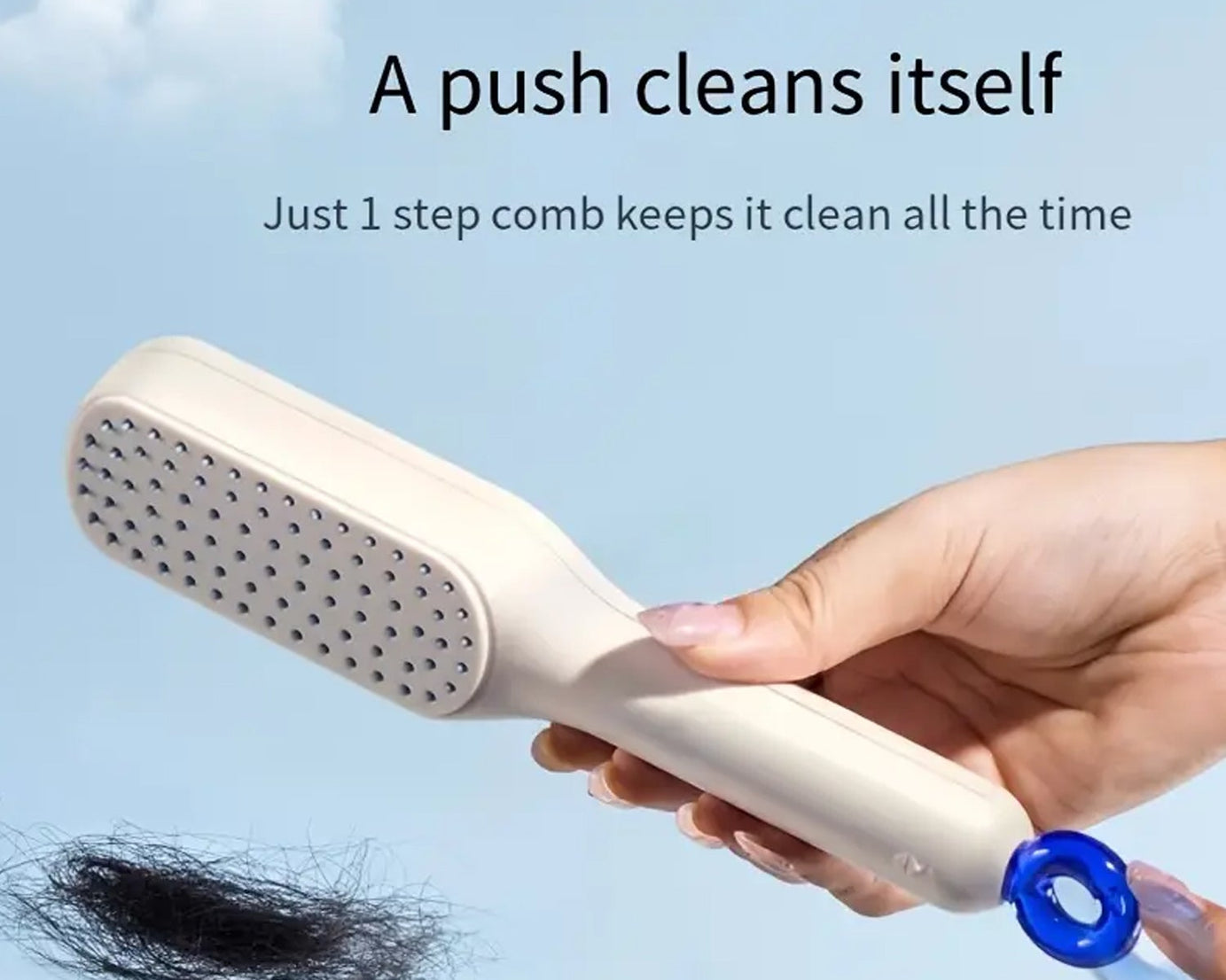 Self-Cleaning Hairbrush, Self-Cleaning Anti-Static Detangling Massage Comb, One-pull Clean Scalable Rotate Lifting Self Cleaning Hairbrush Hair Styling Tools