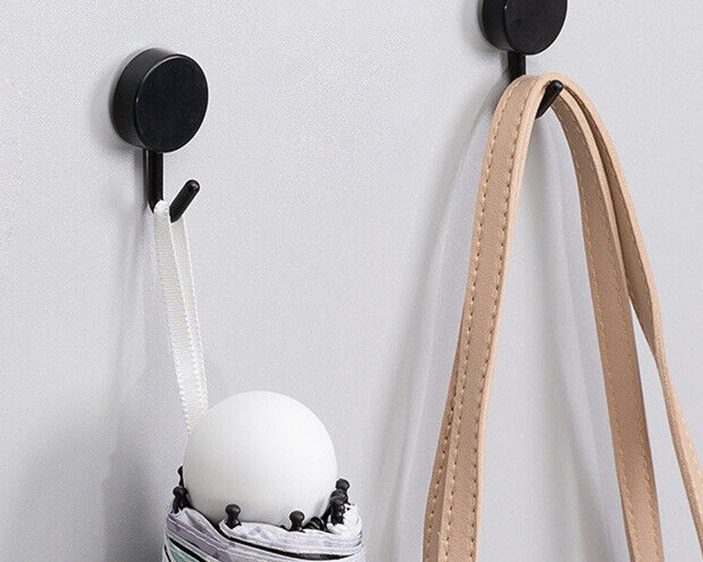 Set of 2 heavy-duty adhesive wall hooks