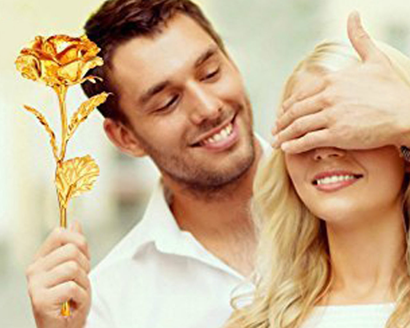 Luxury Decorative Gold Plated Artificial Golden Rose with Premium Box