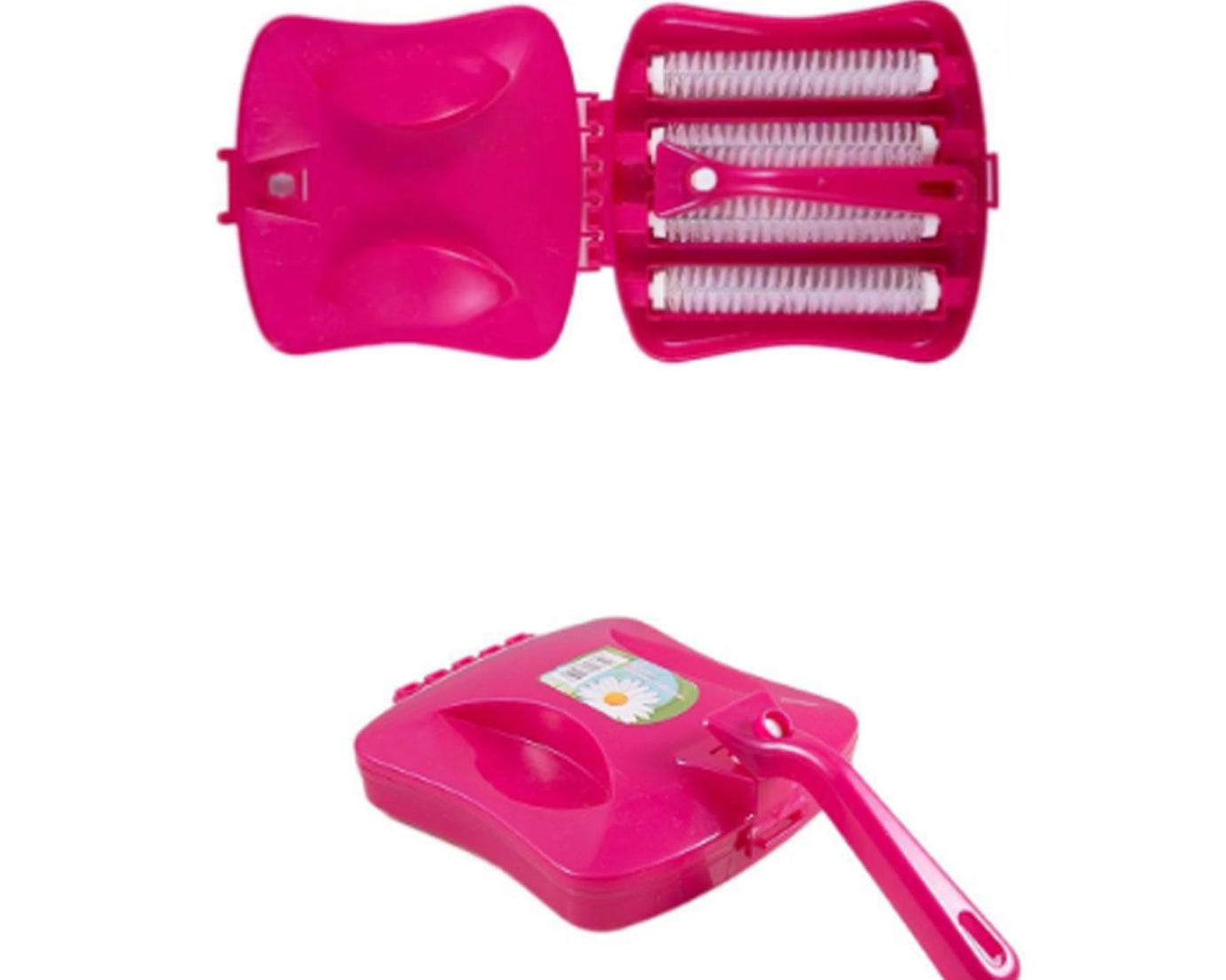 Handheld carpet roller brush with dust collector