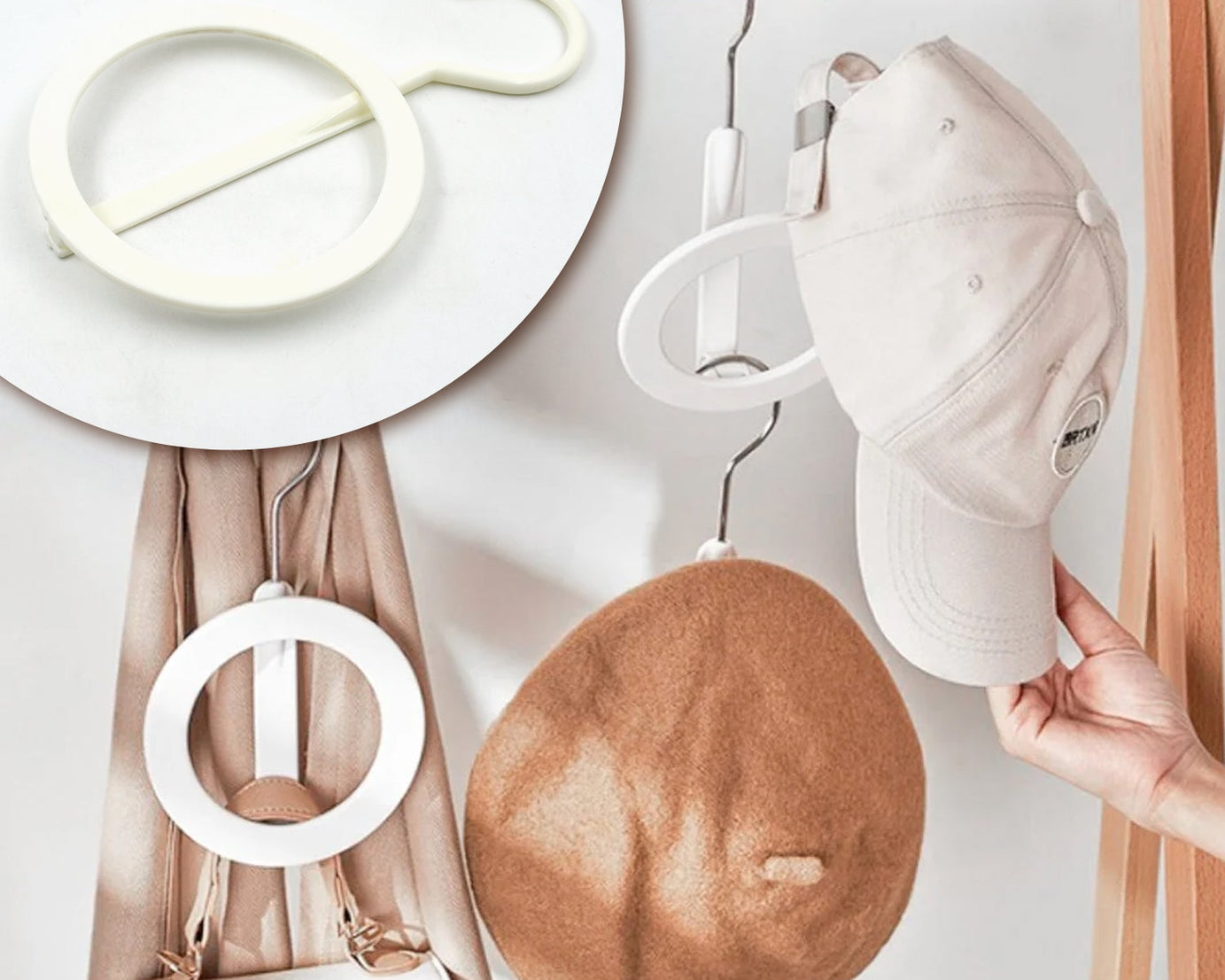 Plastic Circle hanger Hat, Closet, Joint Hanger, Rings Hanger, Hat Storage, Towel, Hanger Hook, Bag Hanger Storage for Wall, Door, Closet, Bathroom (1 Pc)