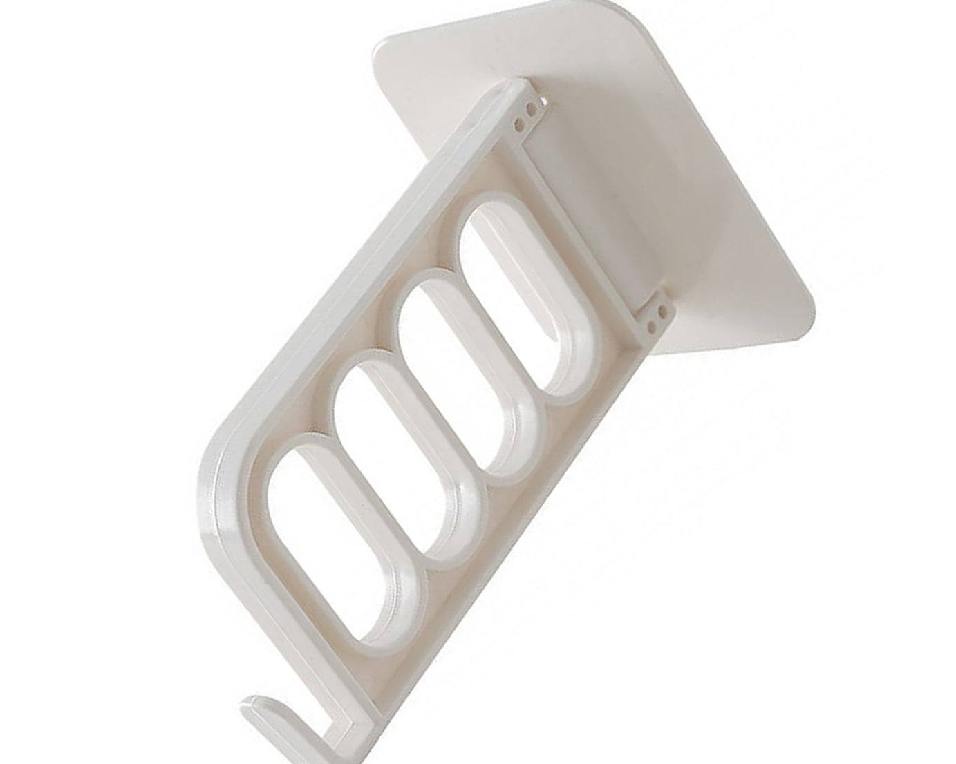 Versatile door hook for bathroom, kitchen, or bedroom applications.