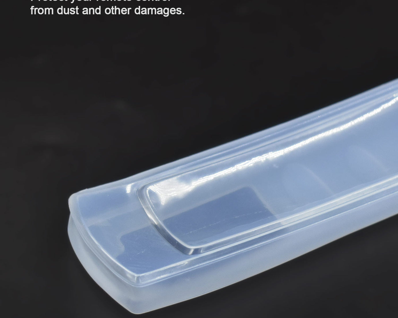 Transparent remote pouch cover allowing easy access to buttons.