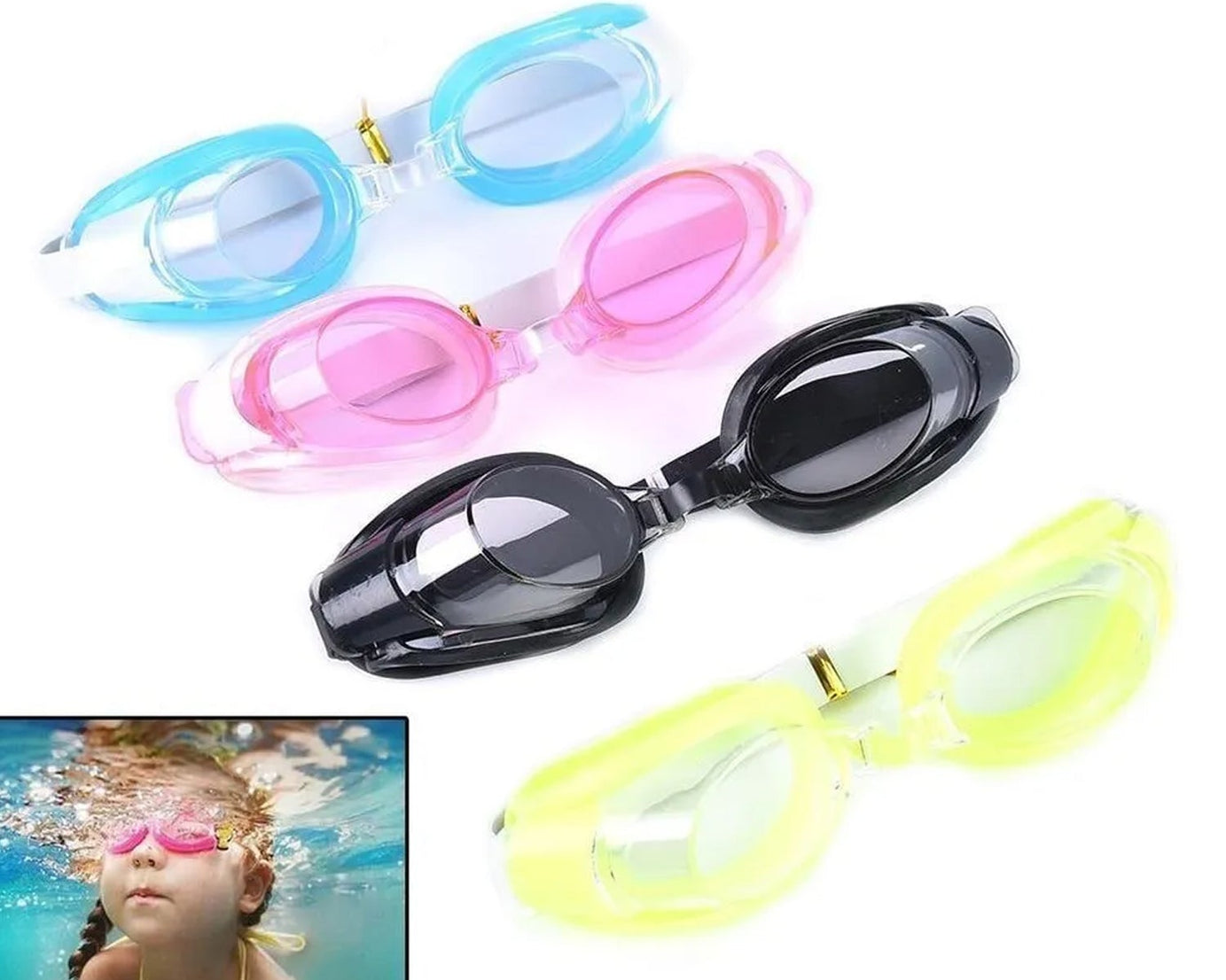 Adjustable swimming goggles with anti-fog feature