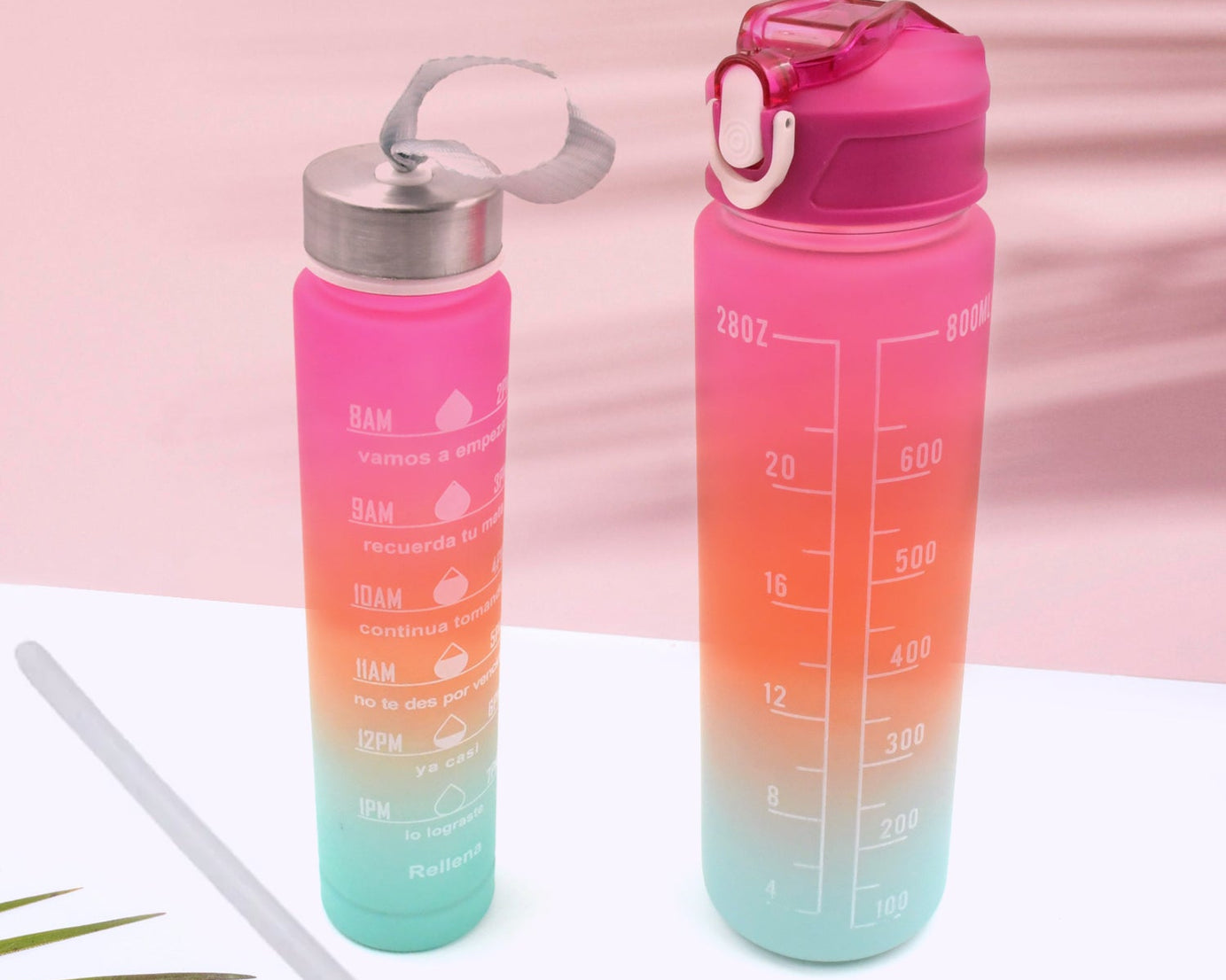 0286 Plastic Water Bottle 2 pc Different Size Bottle High Quality Water Bottle Plastic Water Bottle BPA-Free & Leak-Proof!  Cartoon Printed Design for Kids' School, For Fridge, Office, Sports, School, Gym, Yoga (2 Pc Set)