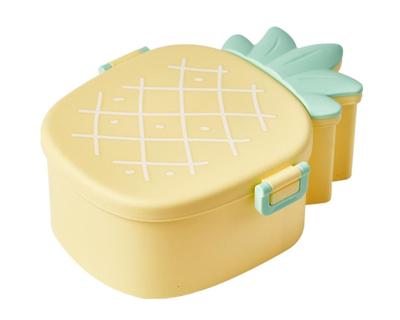5750 Kids Lunch Box Cute Pineapple Shaped Bento Box with Fork Spoon Snack Candy Container Microwave Portable Office Lunch Box (1 Pc / With Spoon & Fork)