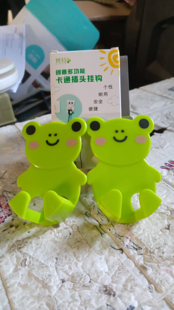 6818 Plastic Adhesive Cable Plug Hook Bathroom Power Plug Socket Holder for office, home and restaurant use 2 pc Set