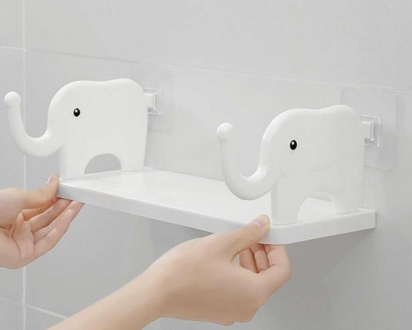 MULTIFUNCTIONAL  ELEPHANT SHAPED STORAGE SHELF, NO PUNCHING WALL MOUNTED MINI STORAGE RACK, CREATIVE CUTE ELEPHANT SHELF ORGANIZER FOR KITCHEN BATHROOM BEDROOM STUDY