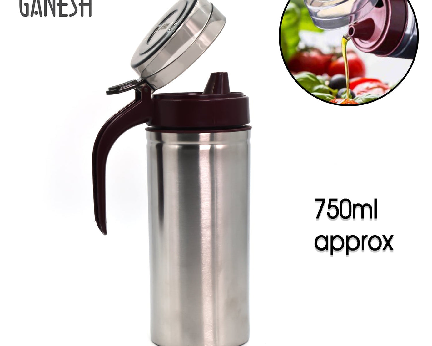 750ml stainless steel oil container with nozzle