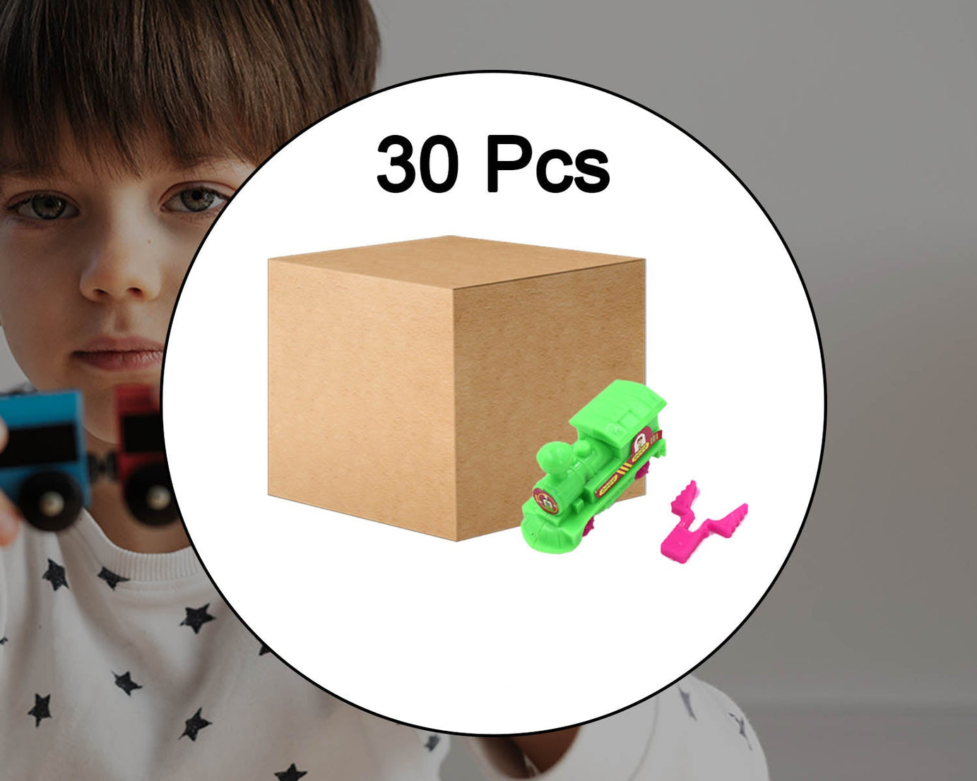 Friction-powered pull along train toy