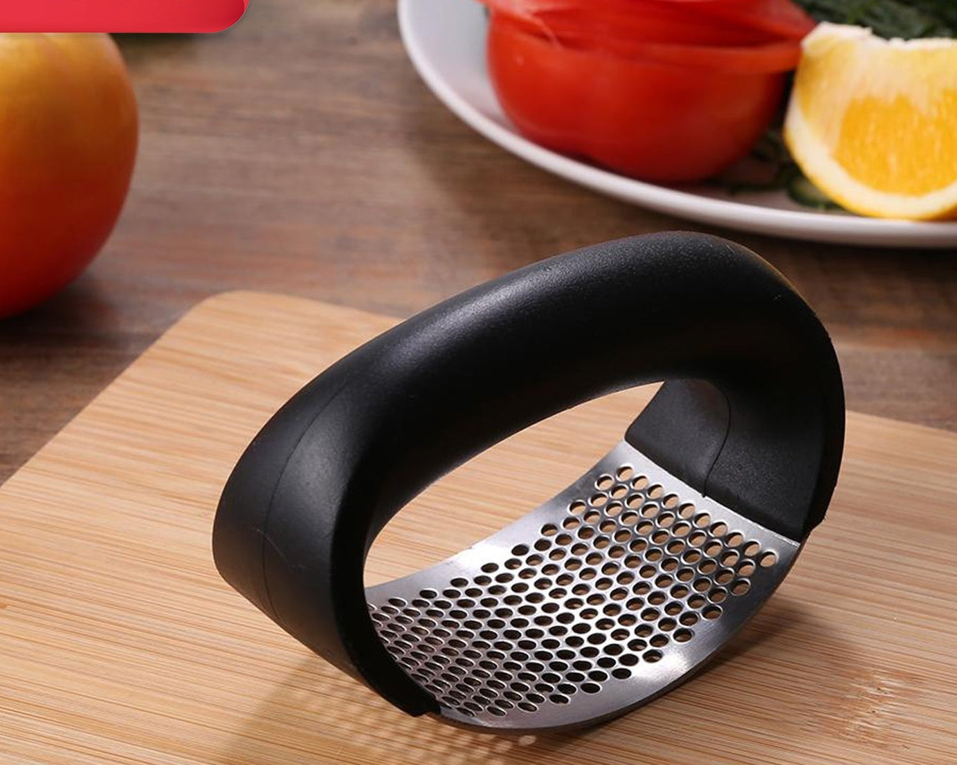 Stainless steel garlic press