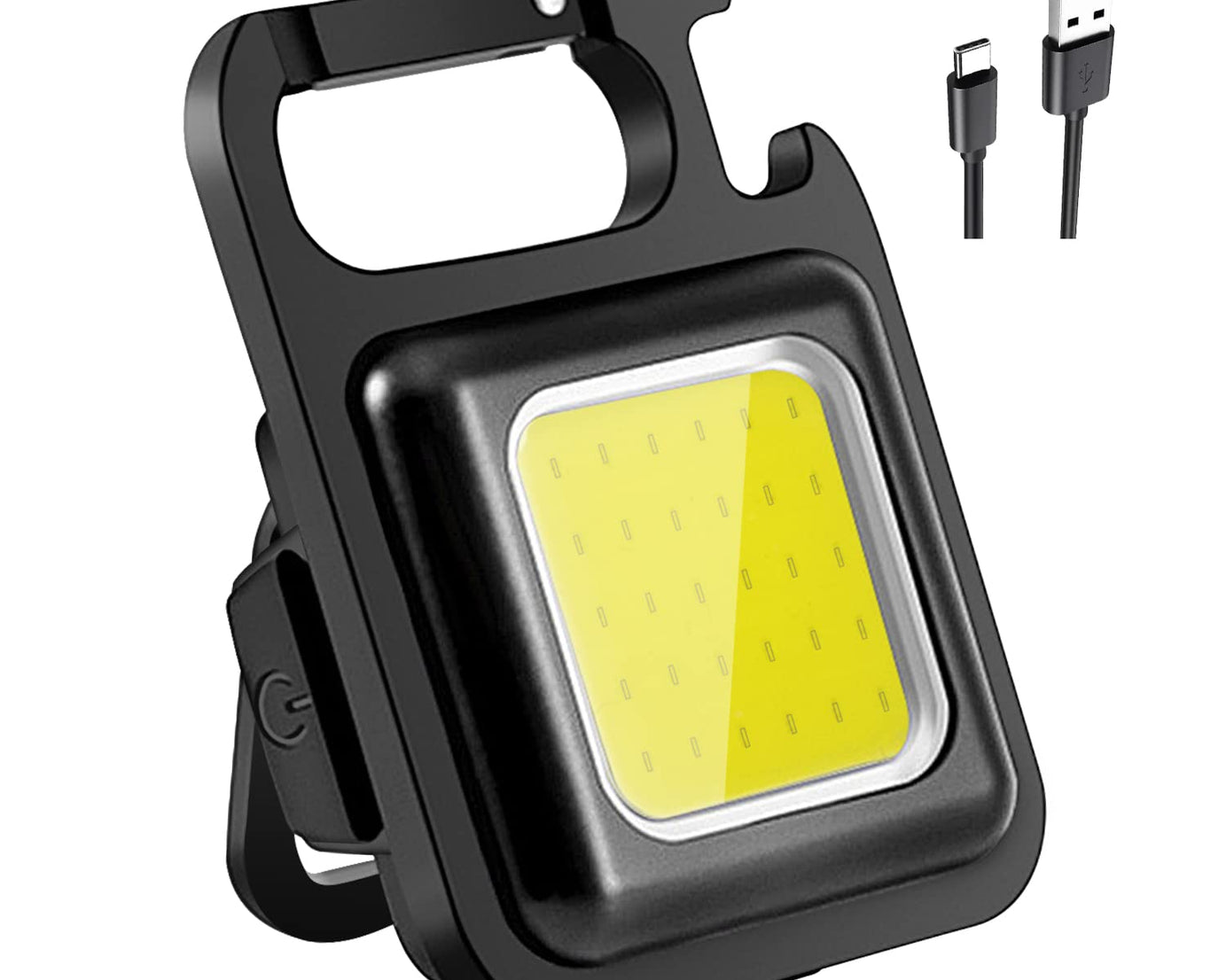 Rechargeable Keychain Mini Flashlight with 4 Light Modes,Ultralight Portable Pocket Light with Folding Bracket Bottle Opener and Magnet Base for Camping Walking