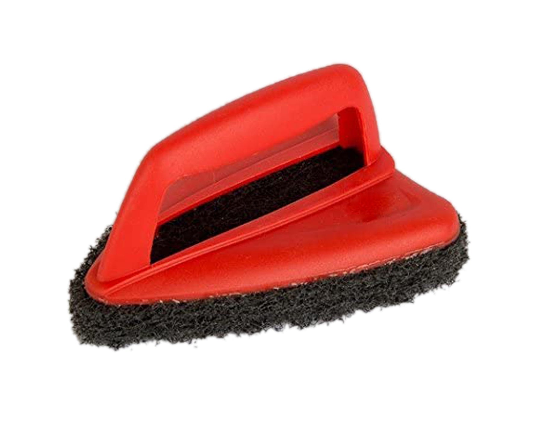 Close-up of bathroom brush with scrubber