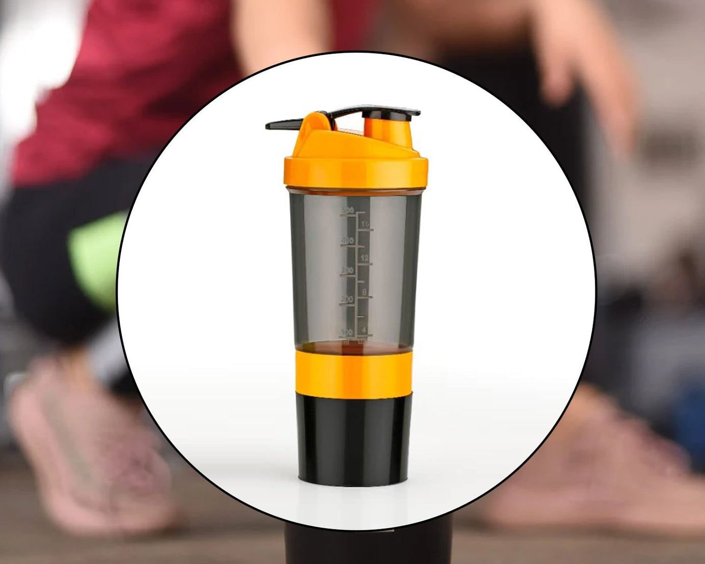 Gym shaker bottle with mixing ball