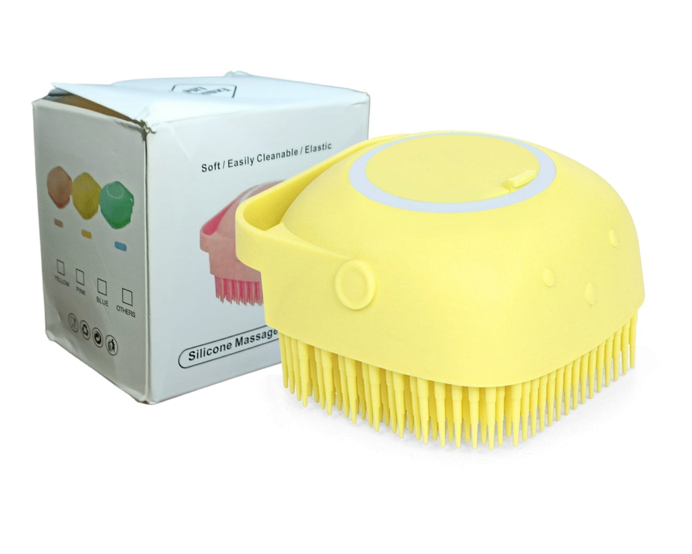 SILICONE MASSAGE BATH BODY BRUSH WITH SHAMPOO DISPENSER