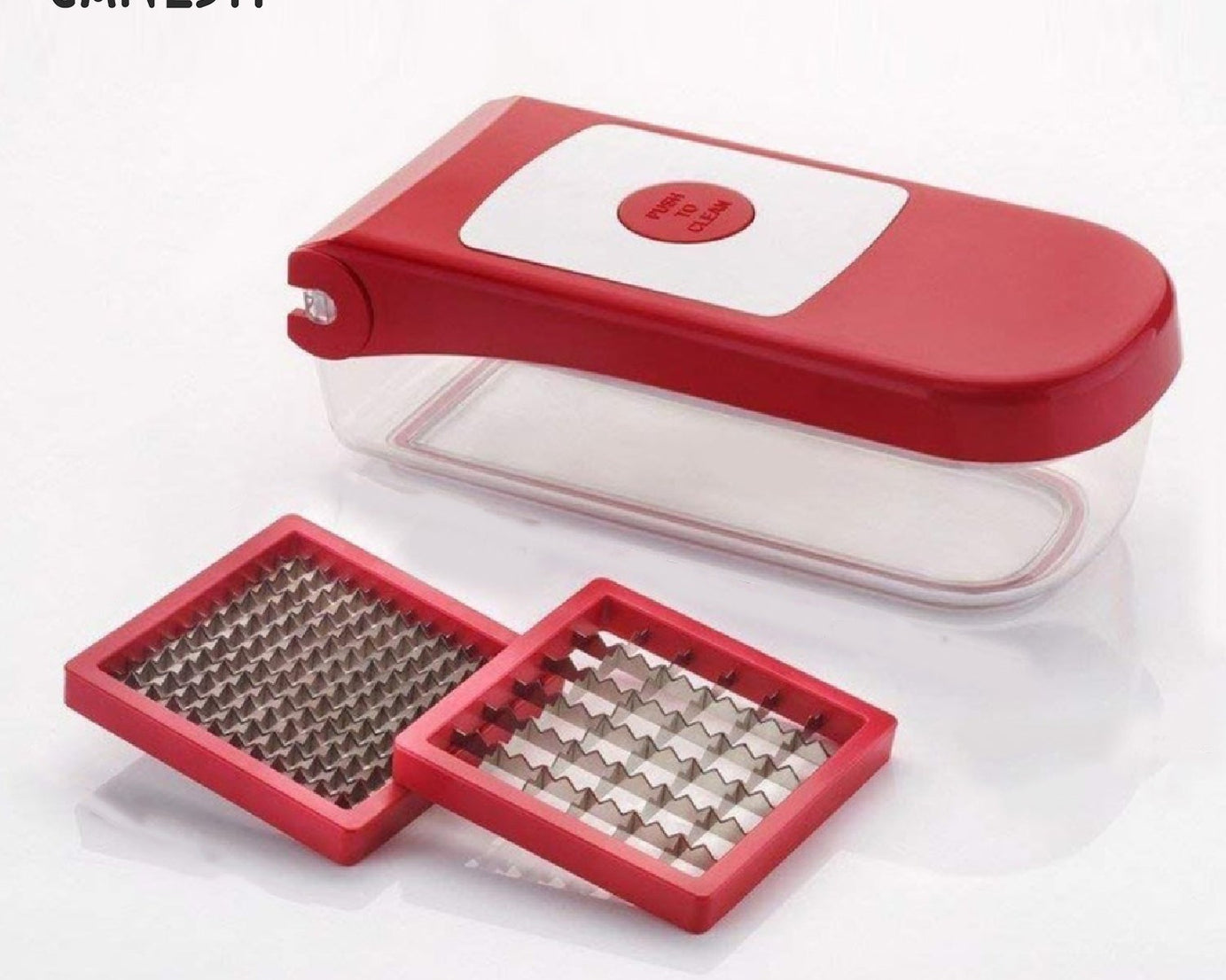 8102 Ganesh Plastic Chopper Vegetable and Fruit Cutter, Red