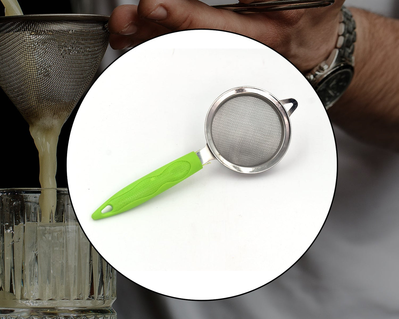 Tea strainer with stainless steel mesh