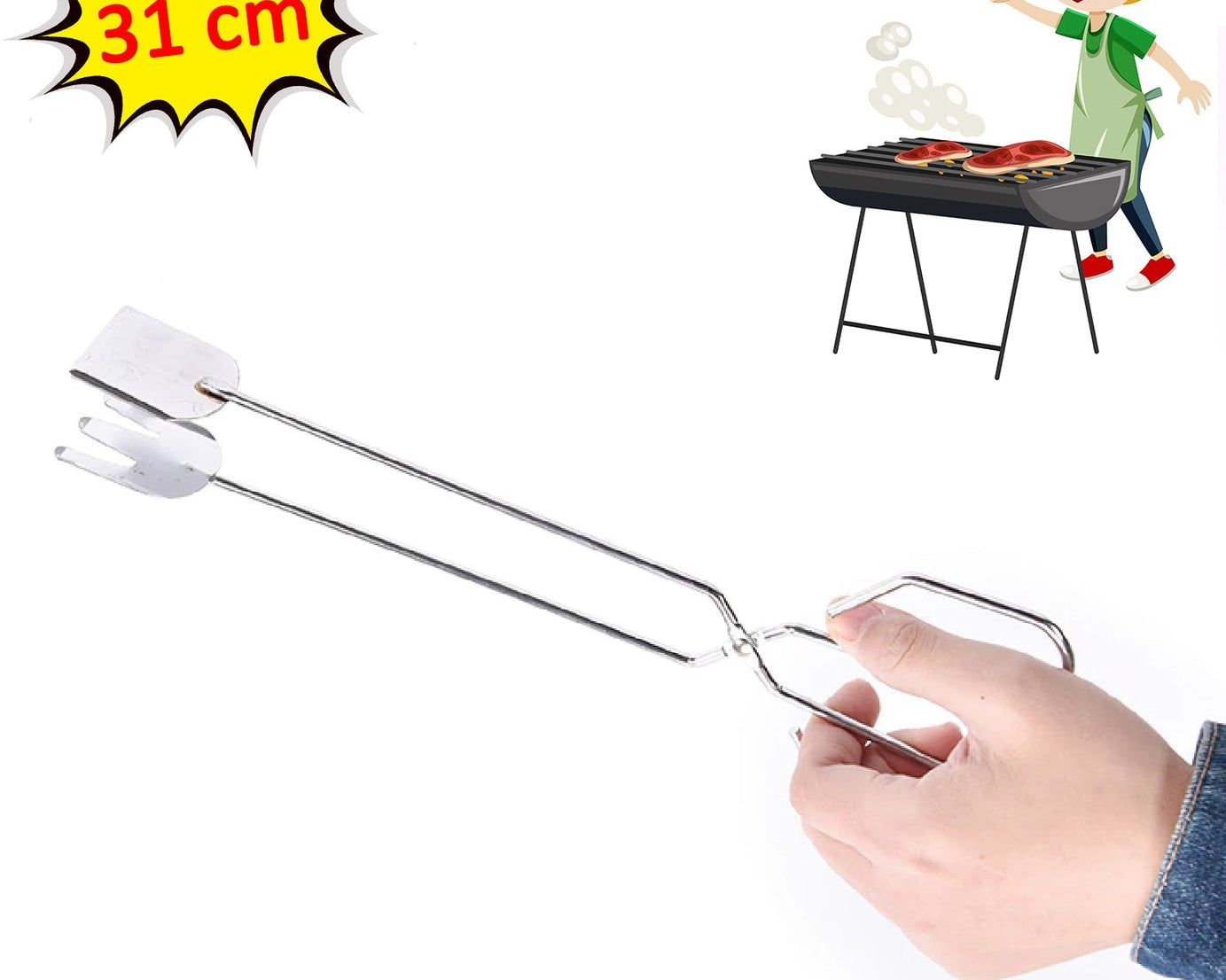 Multi-functional BBQ tongs clamp