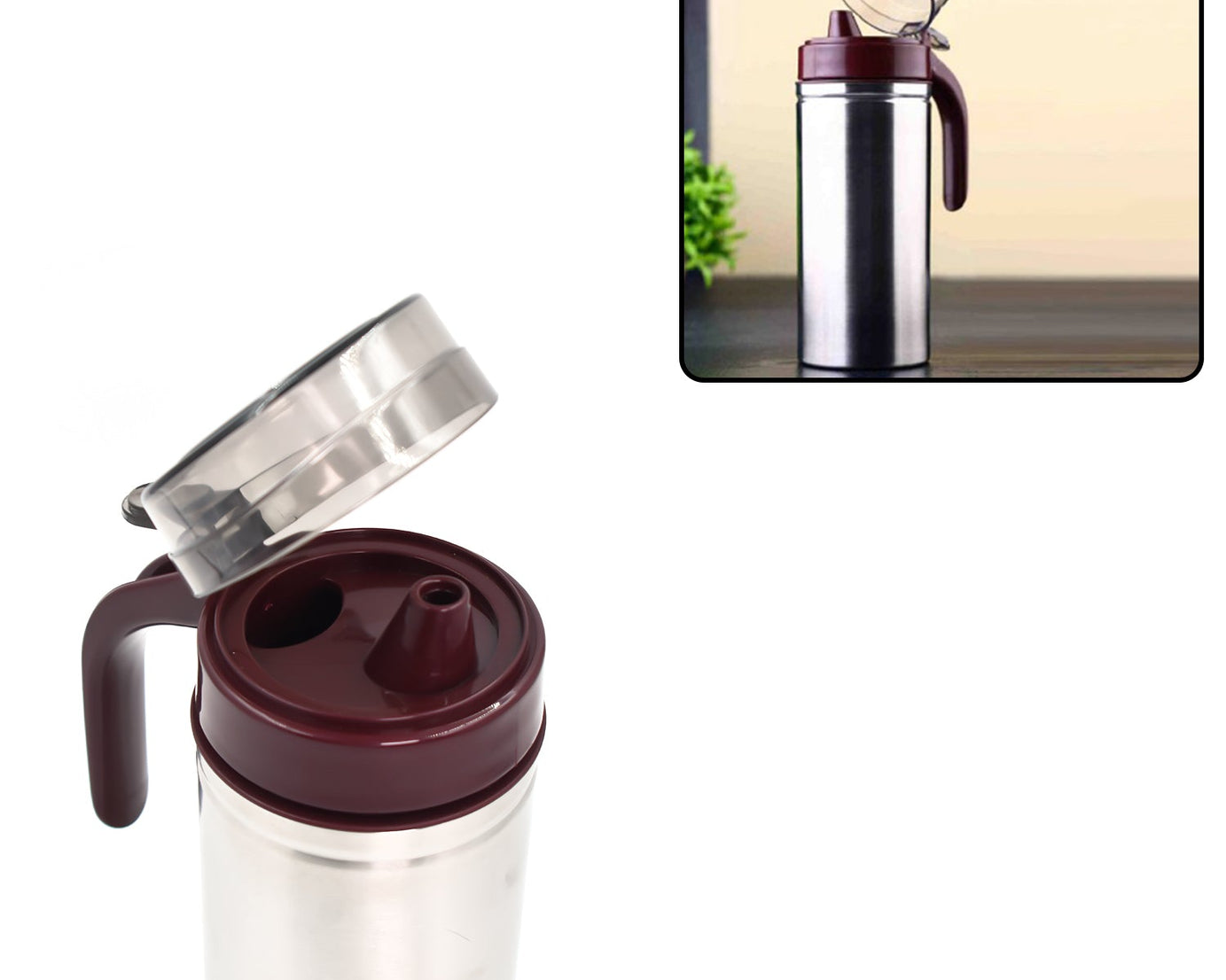 Small nozzle stainless steel oil dispenser, 750ml