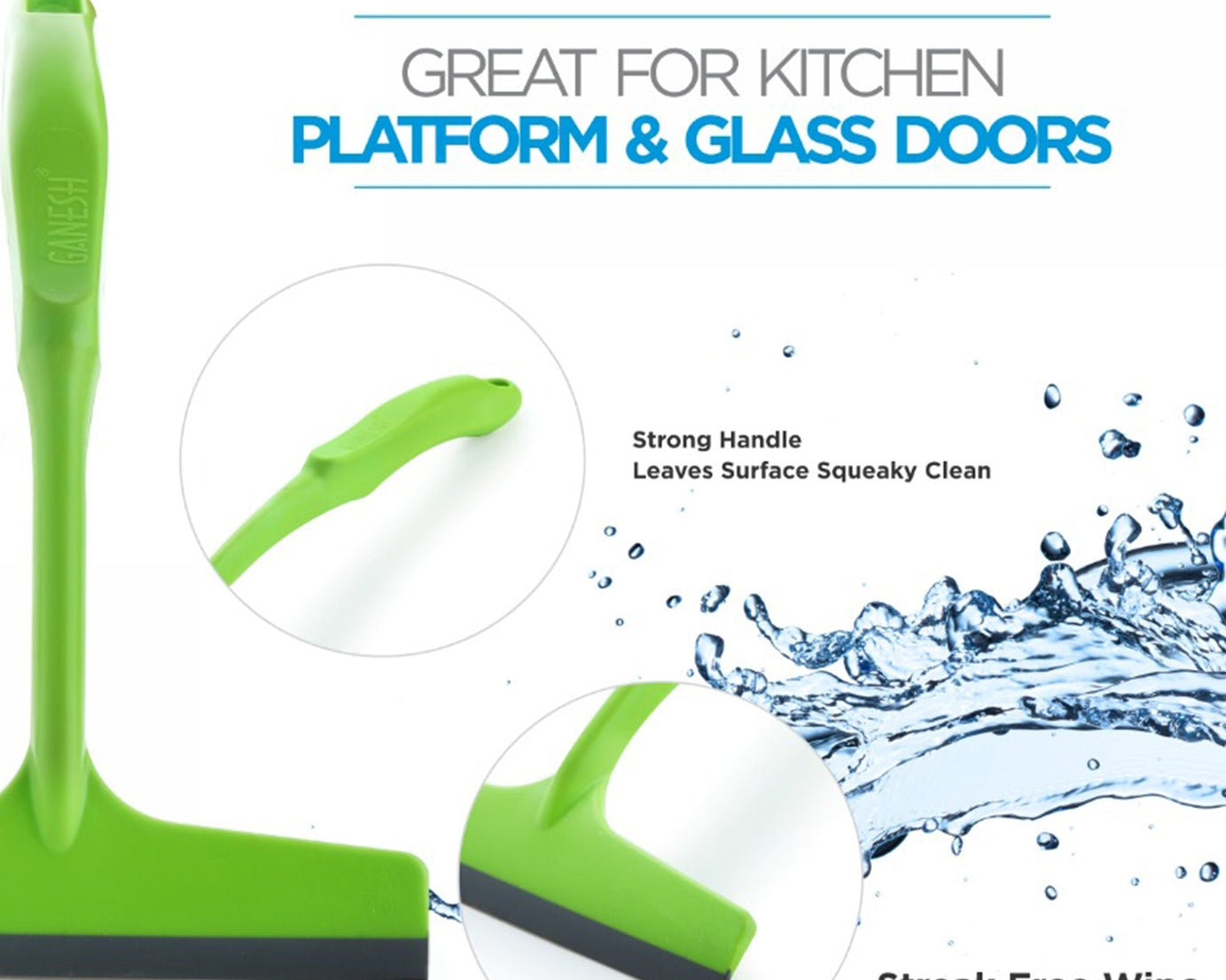 Ganesh kitchen wiper, plastic, shown in different perspectives.