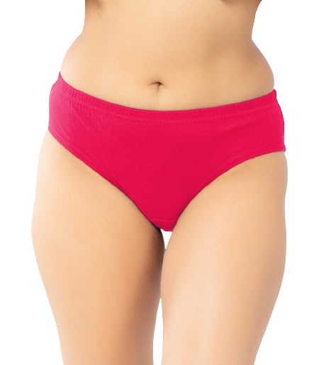 Women's Cotton Plain Panty Comfortable and Colorful Combo - Pack of 6 Multicolor Panties for Womens/Girls