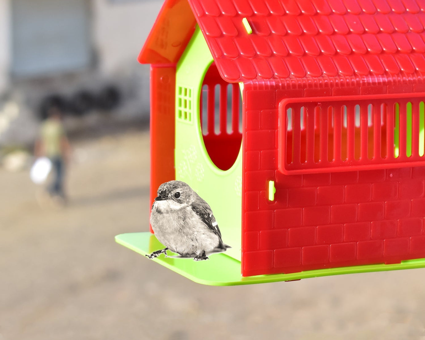 Rustic small birdhouse for garden birds