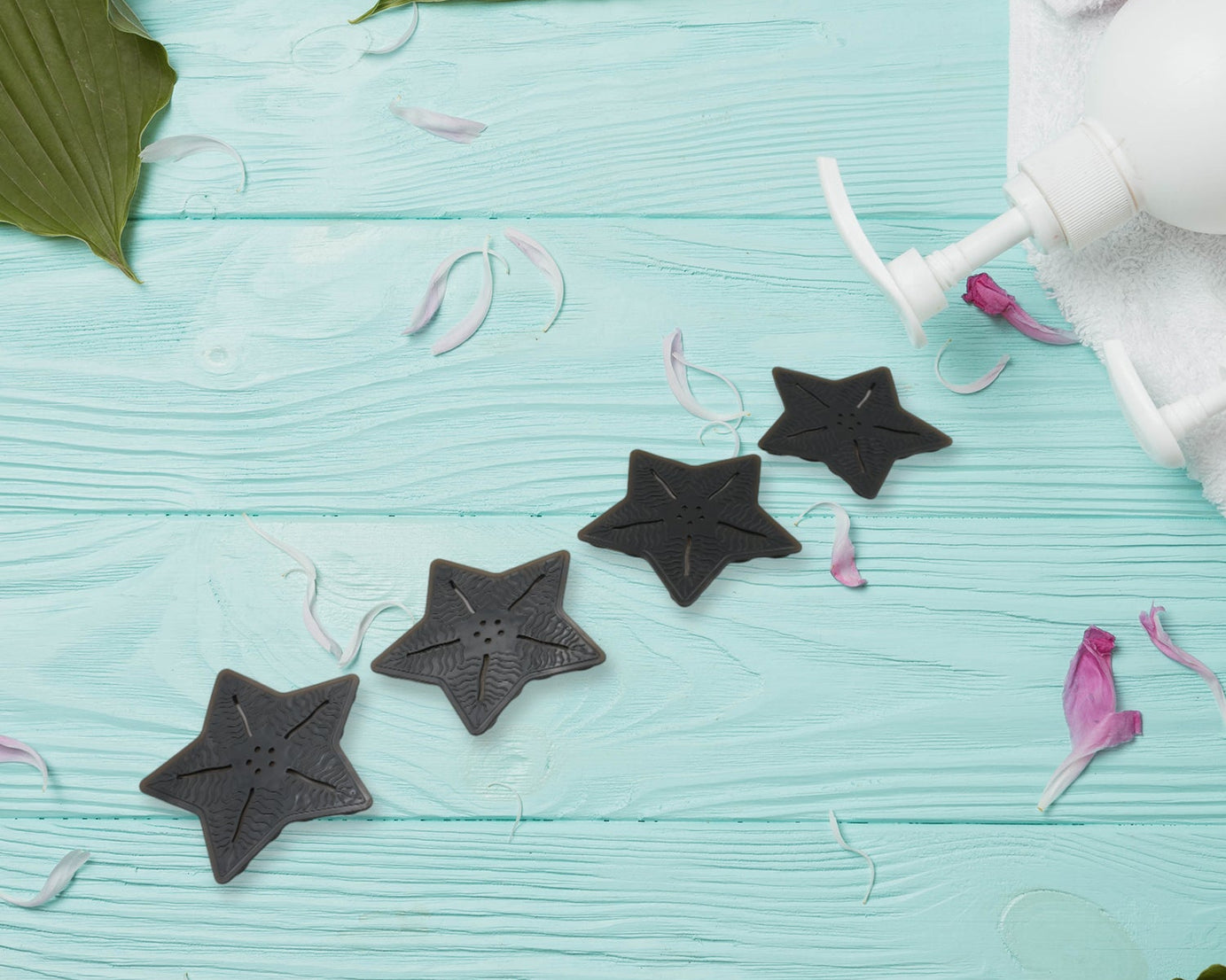 Mini  Pvc Anti-Slip Bat Mat Non Slip Baby Bath Mats, Mini Child Safety Anti Slip Shower Mats Star Shaped for Kids (4 pc Set)