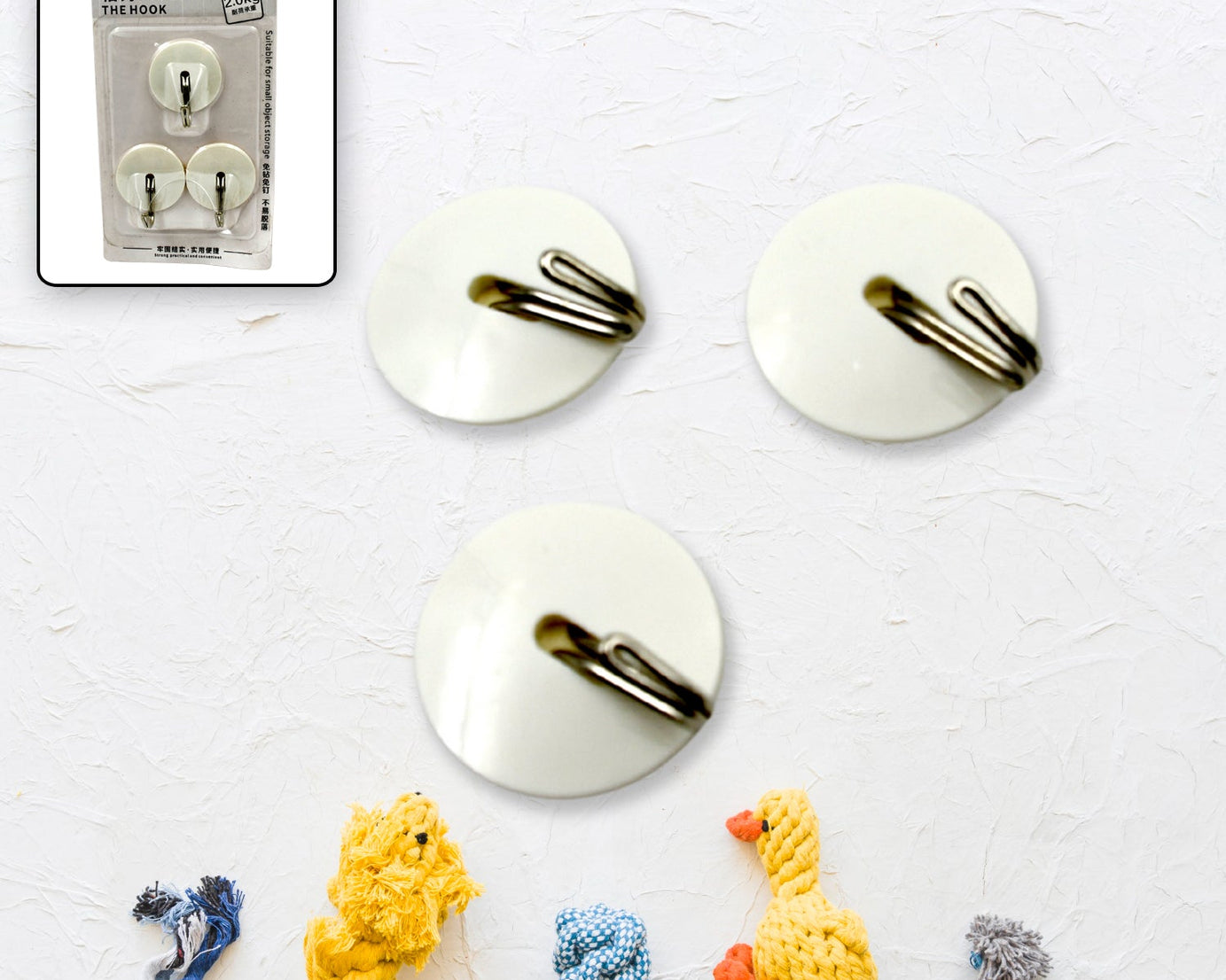 Strong Self-Adhesive Hooks (2 Pc): Heavy Duty, Waterproof, All-Purpose