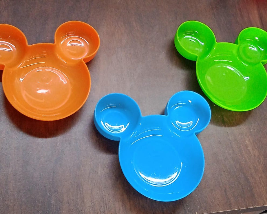 Mickey Mouse Shape Plates for Kids, BPA Free, & Unbreakable Children’s Food Plate, Kids Bowl, Fruit Plate, Baby Cartoon Bowl Plate, Tableware (1 Pc)