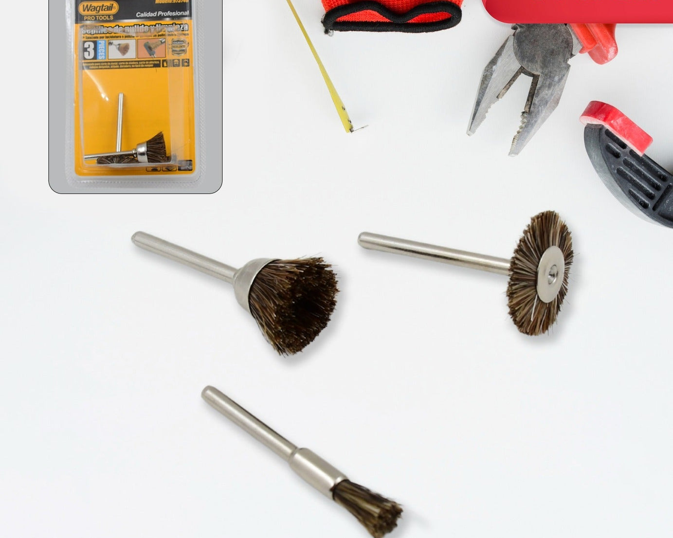 3 Pcs Brass Wire Wheels