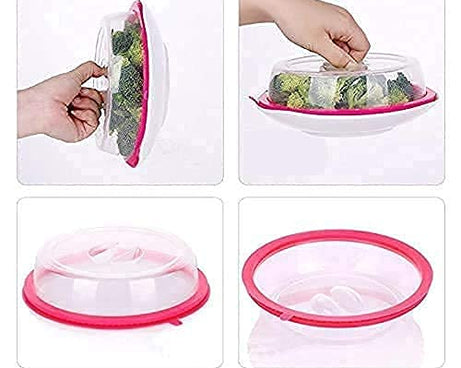 Air-Tight Microwave Oven Dish Cover Microwave Splatter Cover Food Cover Microwave Food Plate Kitchen Plate Dish Lid Dishwasher Safe