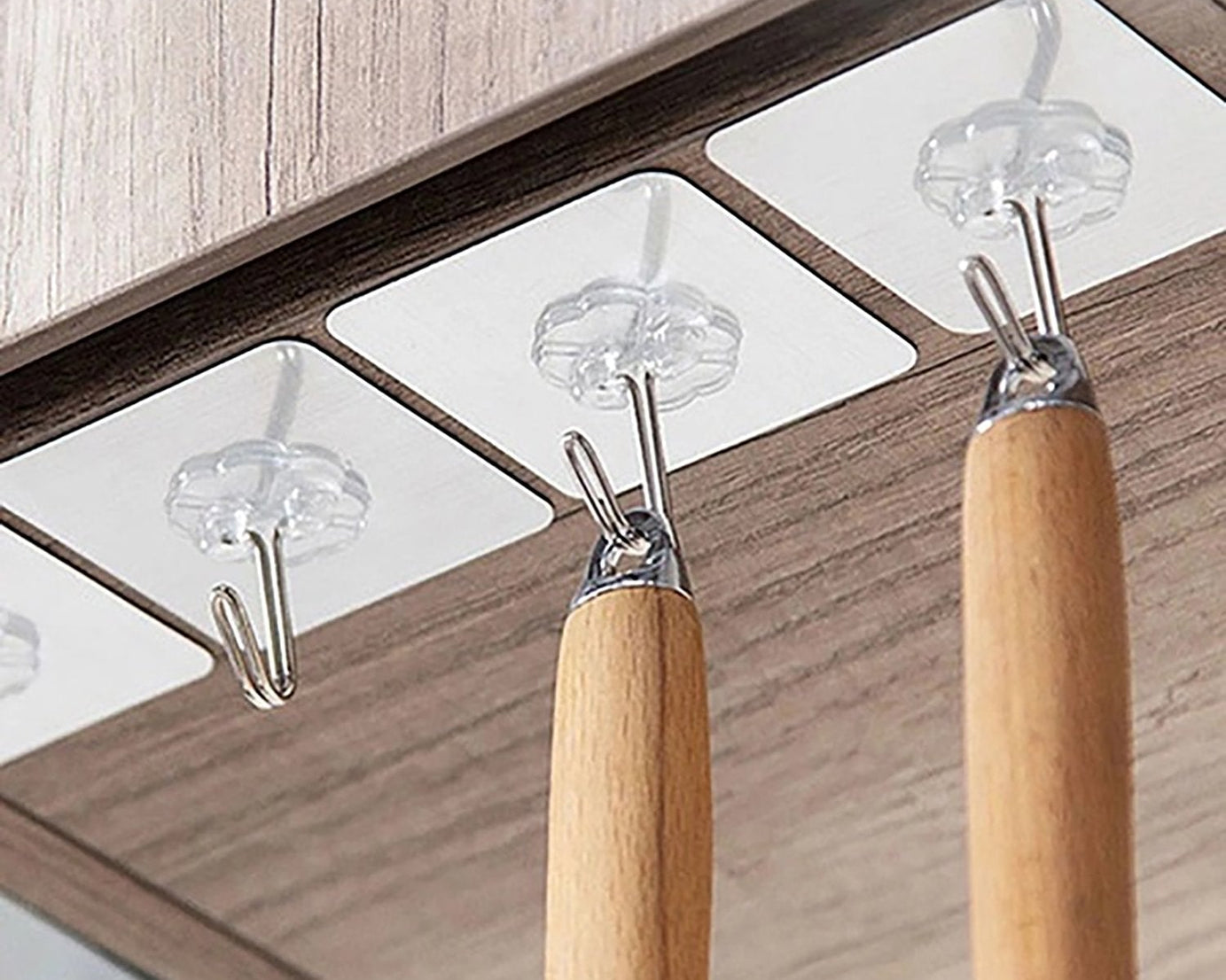 Strong small wall hooks with adhesive for home and kitchen use
