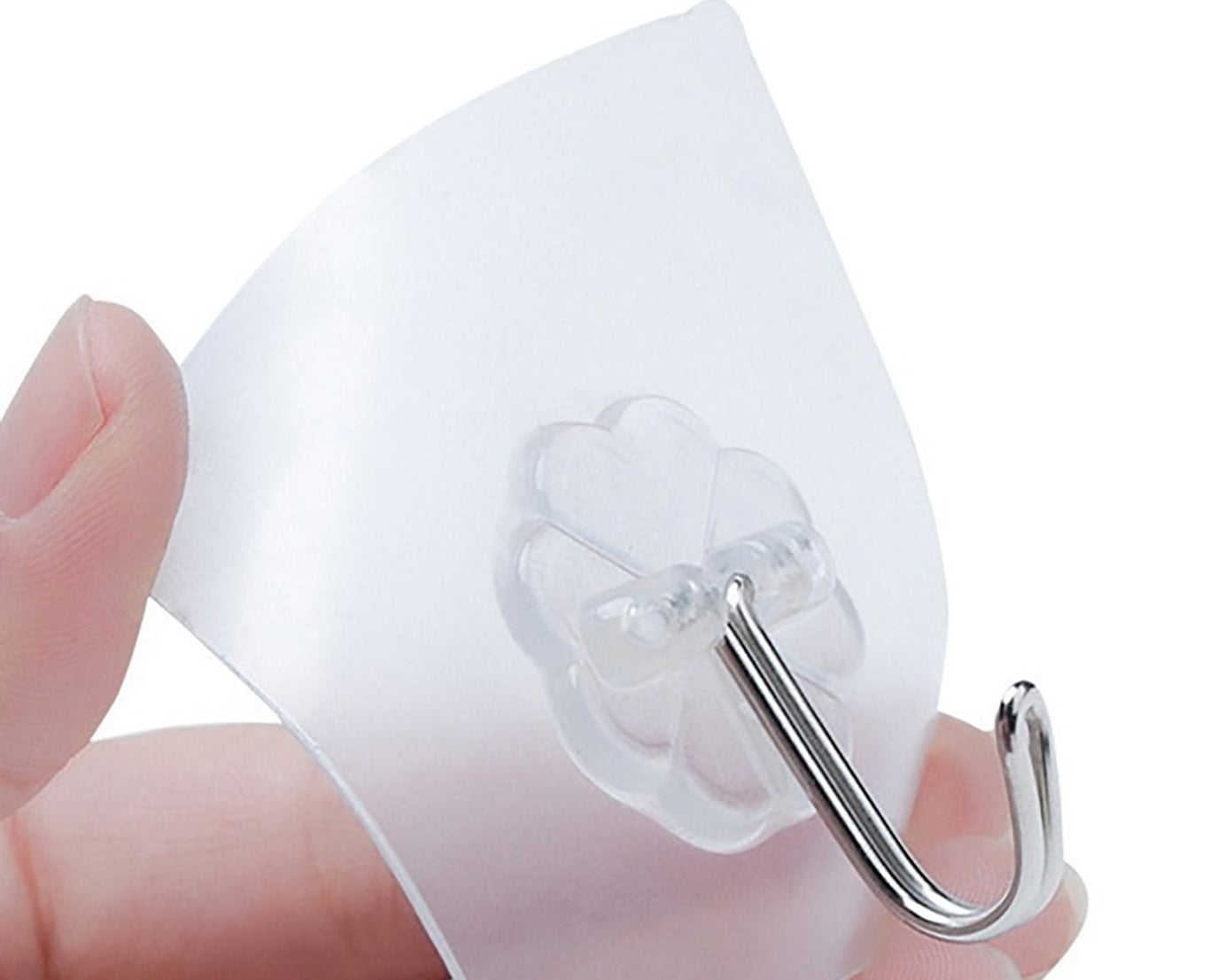 Small stainless steel adhesive wall hooks for multipurpose use