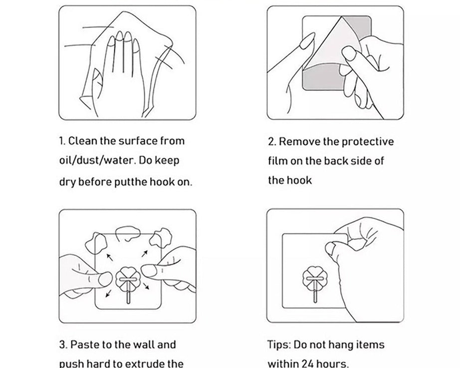 Strong adhesive wall hooks, small stainless steel, 100 pcs