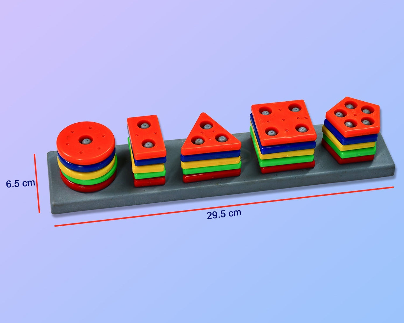 Geometric column blocks with five angles for early learning and play