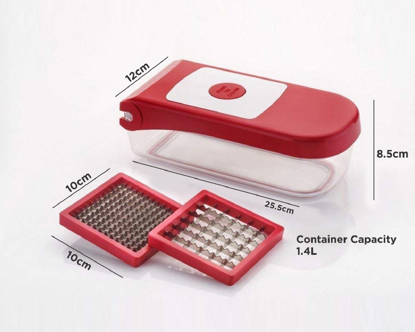 8102 Ganesh Plastic Chopper Vegetable and Fruit Cutter, Red