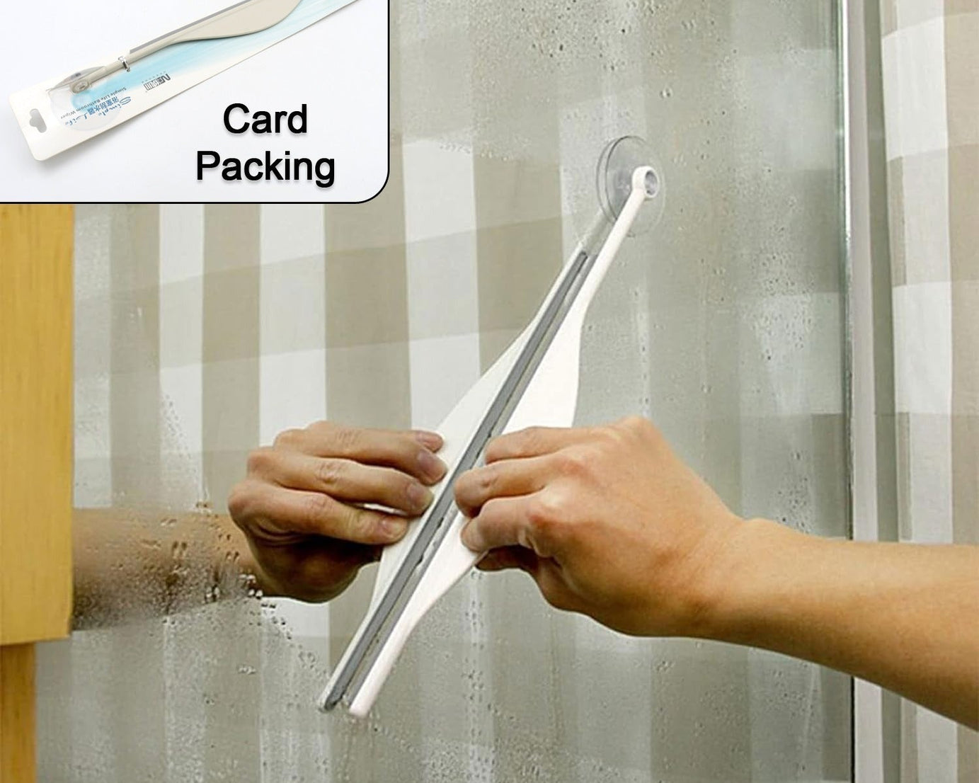 Shower Glass Squeegee Creative Bathroom Flat Mirror Window Glass Wiper Cleaner Bathroom Steam Wiper Cleaner Squeegee